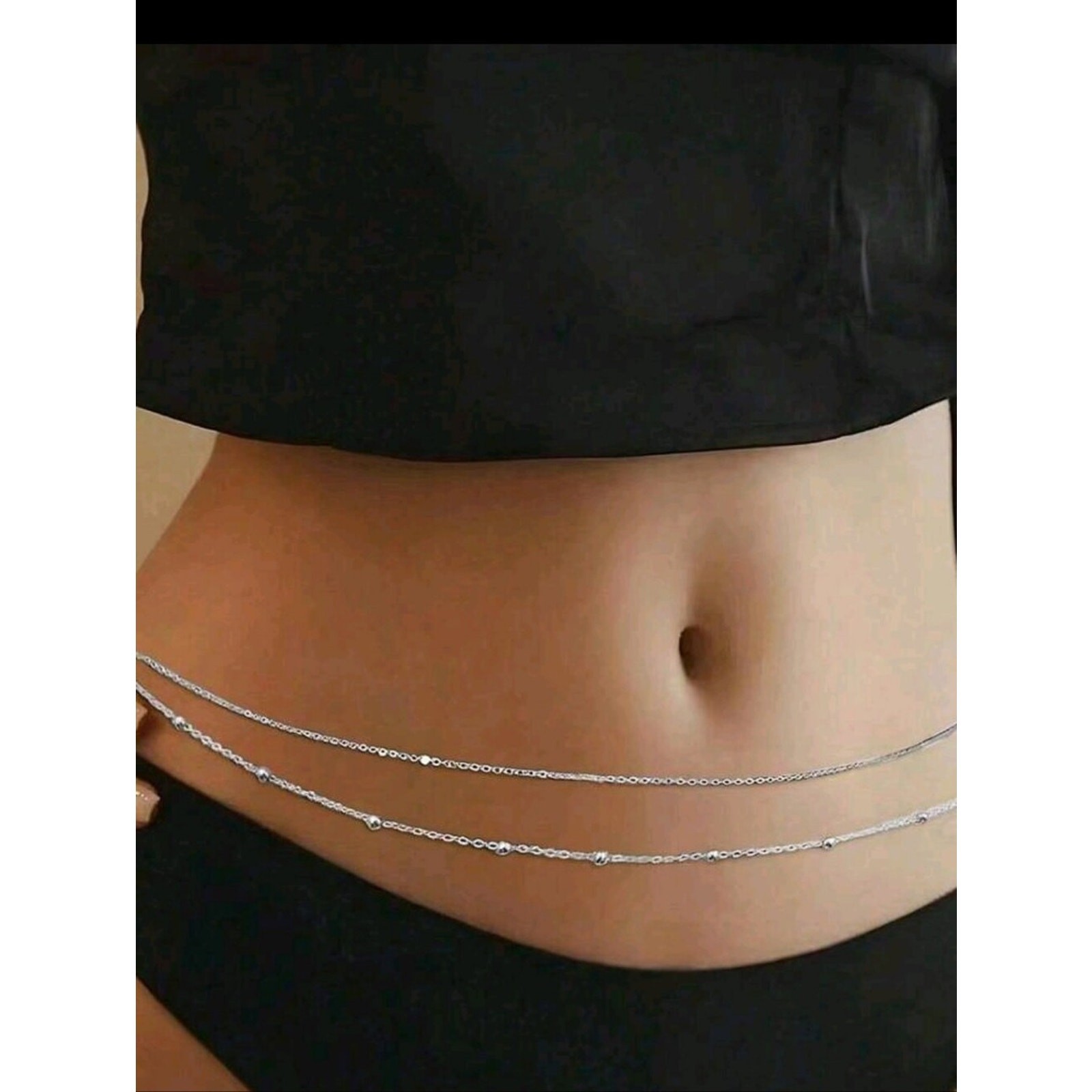 NWT, Delicate Silver Double Layer Belly Waist Chain