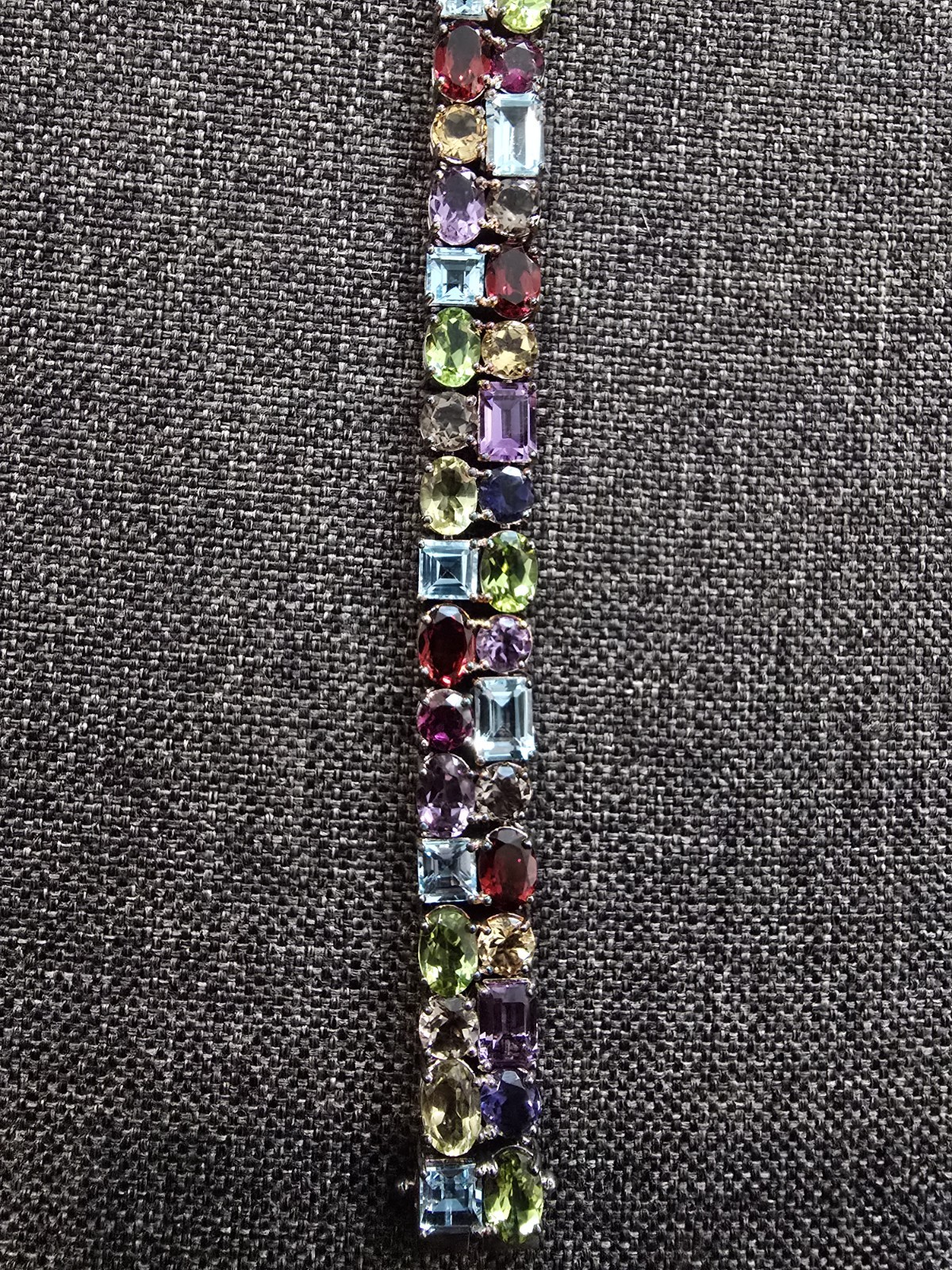QVC Sterling Multi Gemstone Bracelet 7 1/4” QVC