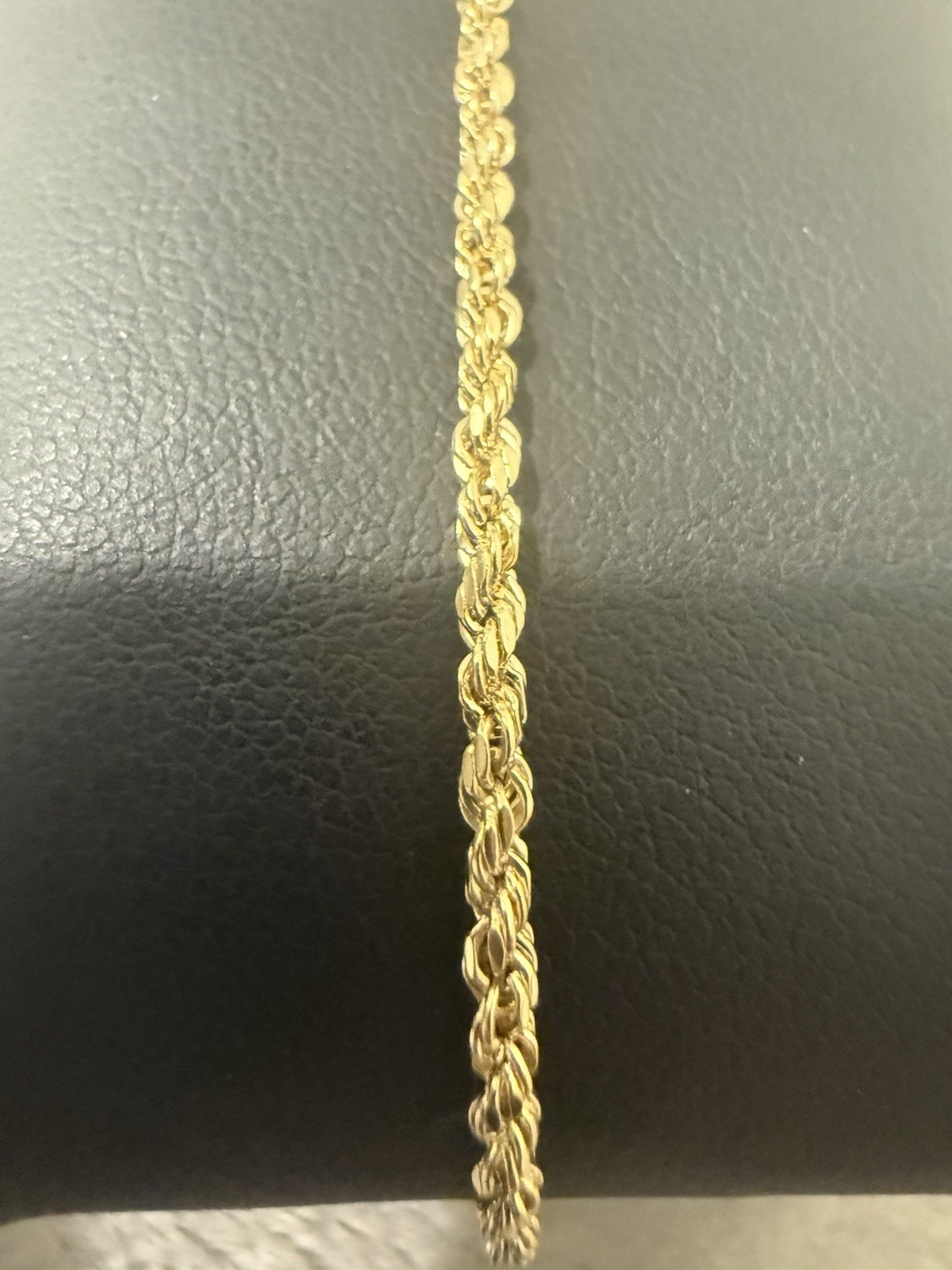10kt solid yellow gold rope chain bracelet 1.9mm 7” Inch New Stamped