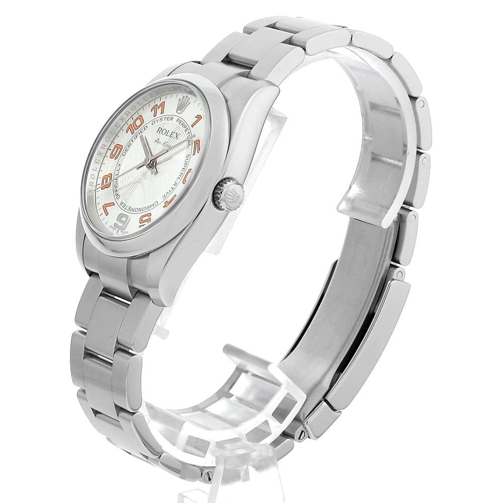 ROLEX Air king 114200 Silver Concentric Orange Arabia M Number second hand mens
