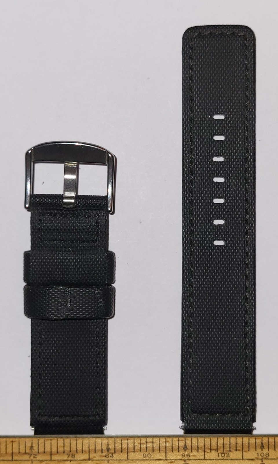 NOS Pro-Grade Sailcloth Composite 22mm Notched Dive Strap (Flares to 24mm) 