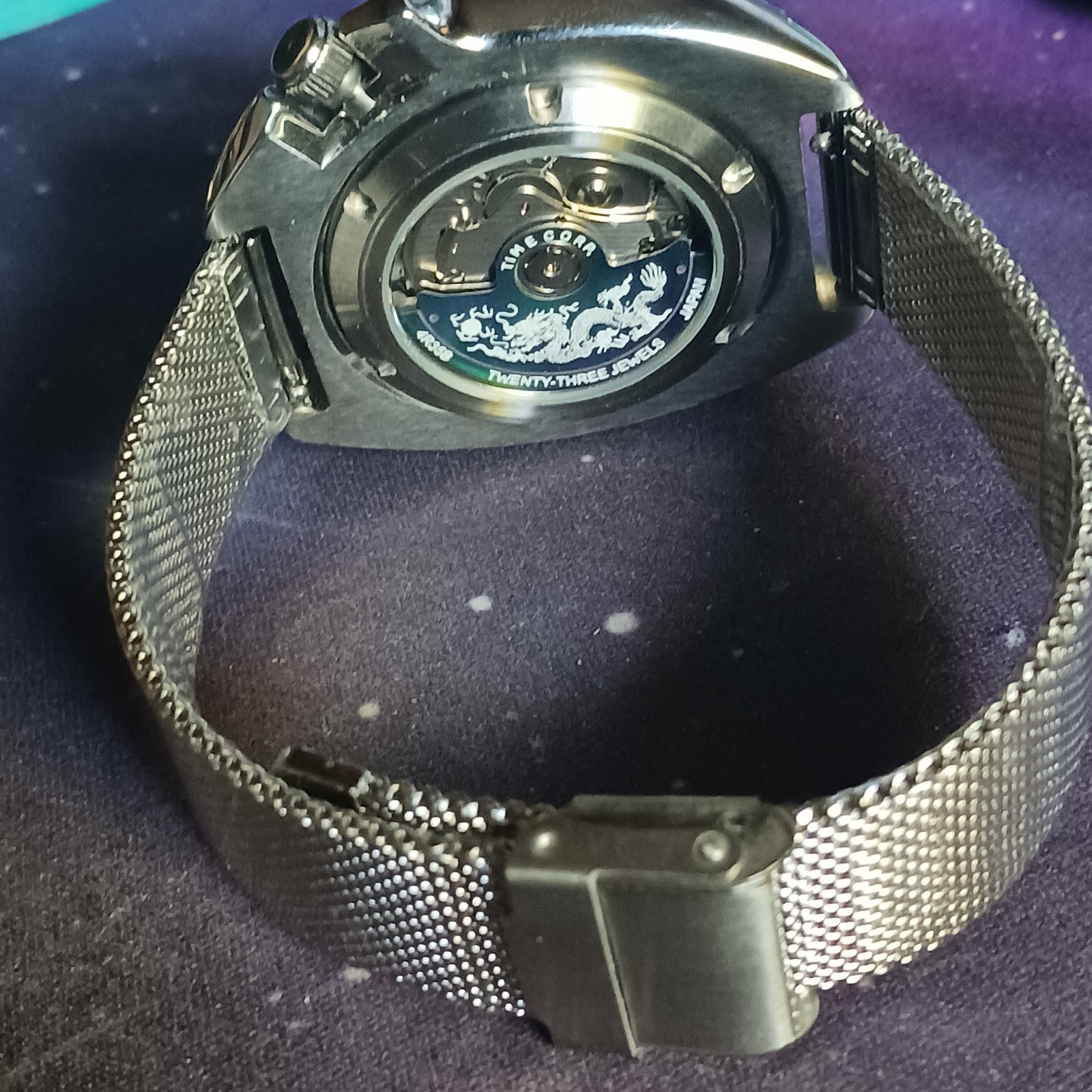 mens 44mm automatic watch, NH35, Dweller, Sapphire, Exhibition, 904L Stainless.