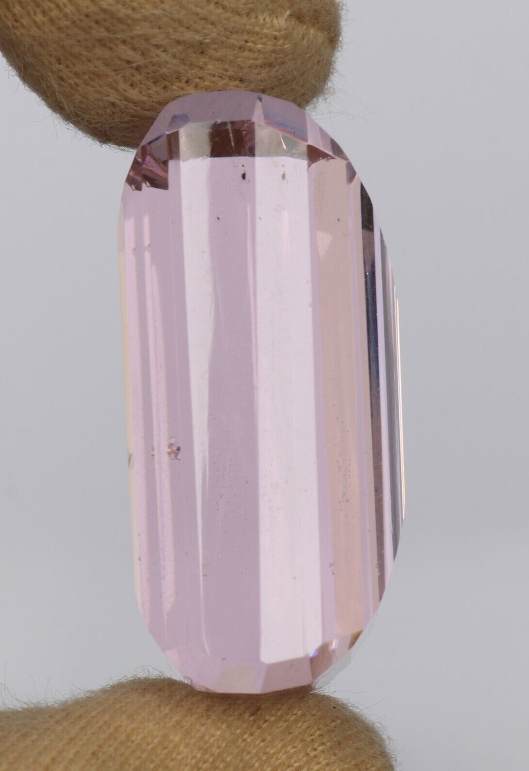 AAA+ Large 14.10 Ct. Baby Pink Topaz Emerald Cut Loose Gemstone @Women Gift/Her