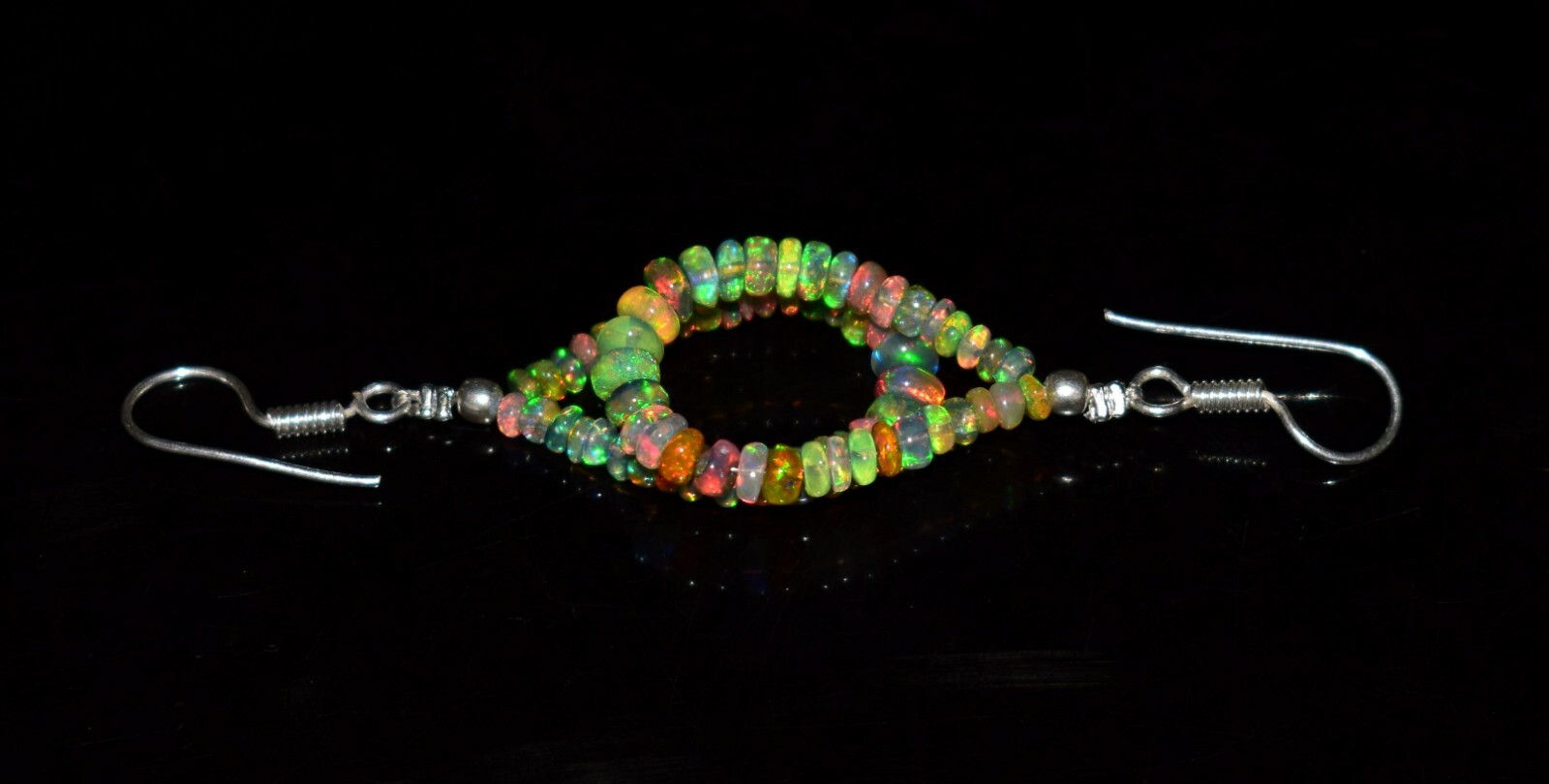 Natural Ethiopian Opal Earrings Droop Earring, Opal Gemstone Beads Jewelry S2796