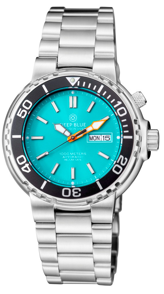 DEEP BLUE PRO SUN DIVER IV 1000 TURQUOISE DIAL DIVER BRACELET