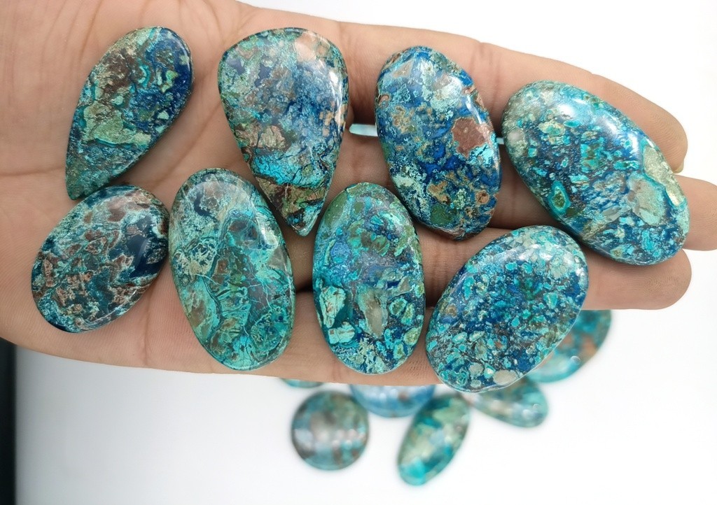 Natural Shattuckite Cabochon Gemstone For Making Jewelry Wholesale Lot 71555