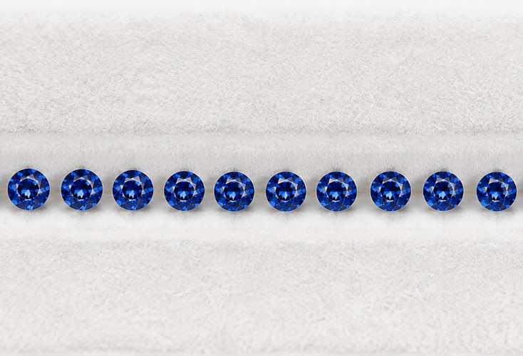 5 CT Blue Color Round Cut VVS1 Diamond 3×3 MM Gemstone For Jewelry 55 pcs Lots