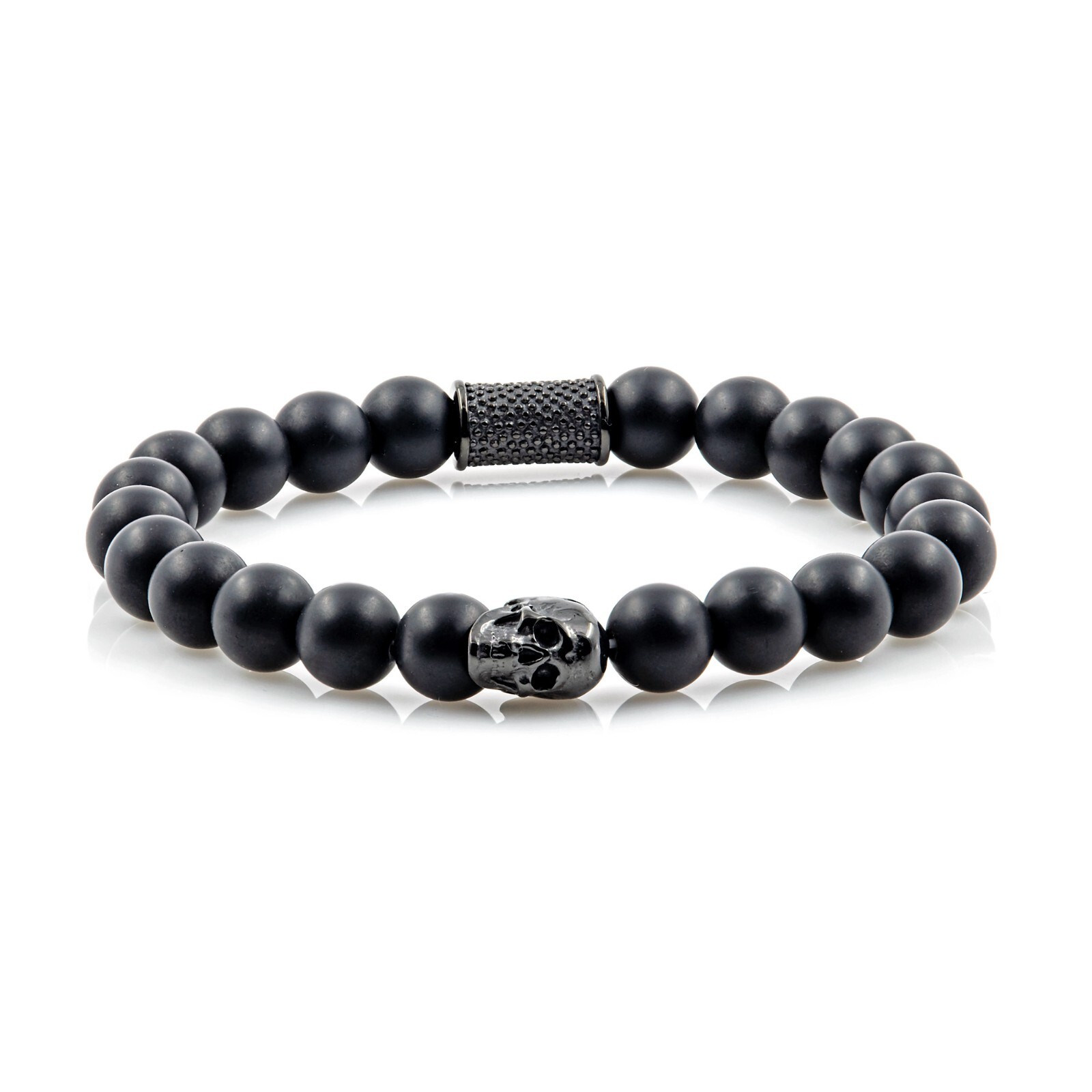 Onyx Matte Bracelet Bracelet Bead Bracelet Skull Stainless Steel
