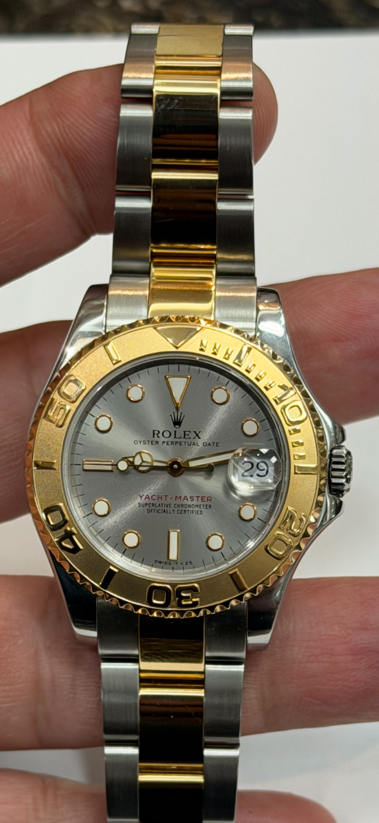 ROLEX YACHT – MASTER 68623 1997 TWO TONE 18 KARAT & STAINLESS STEEL WATCH 35MM