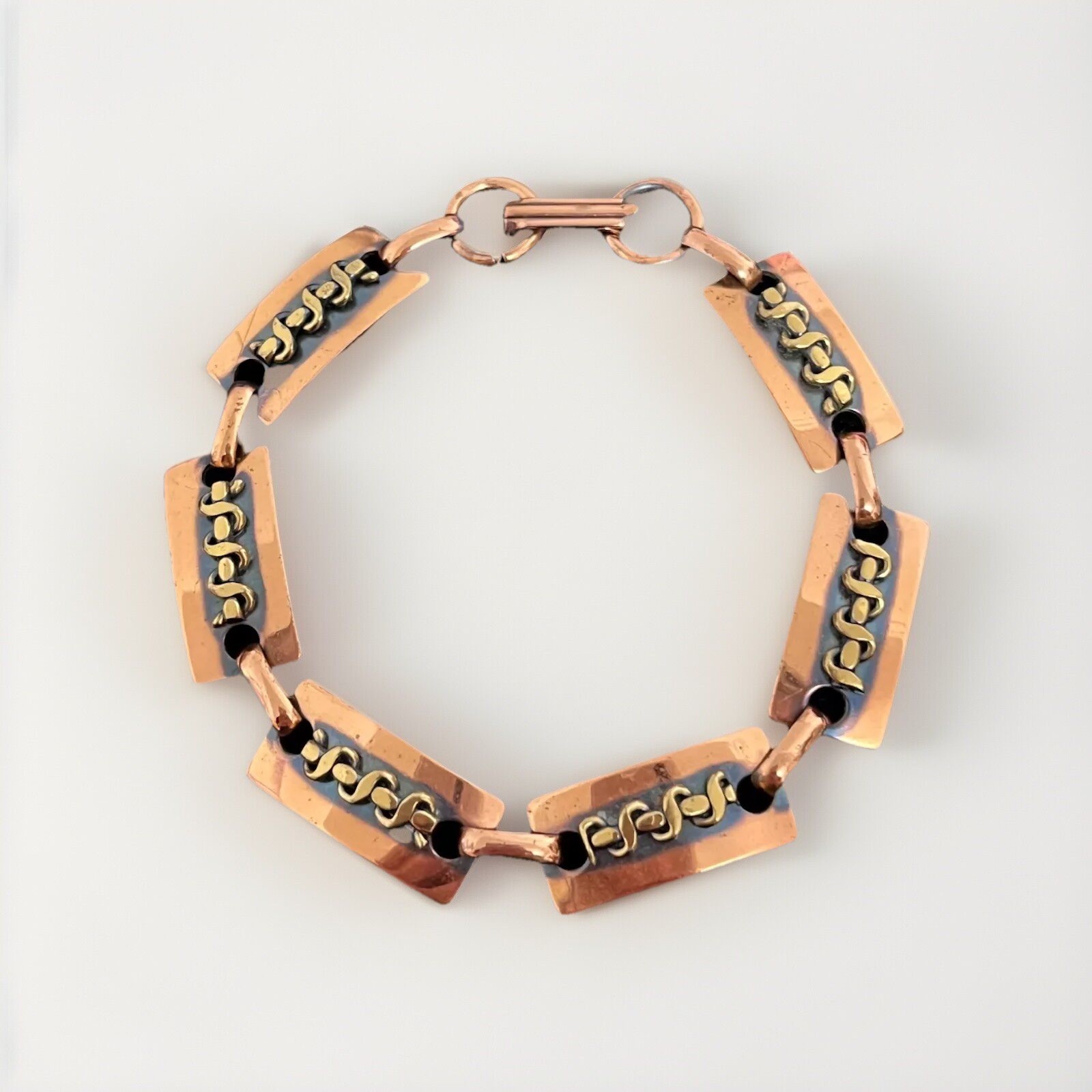 Copper 7.5 inch Long Bracelet Bangle With Square Beautiful Design