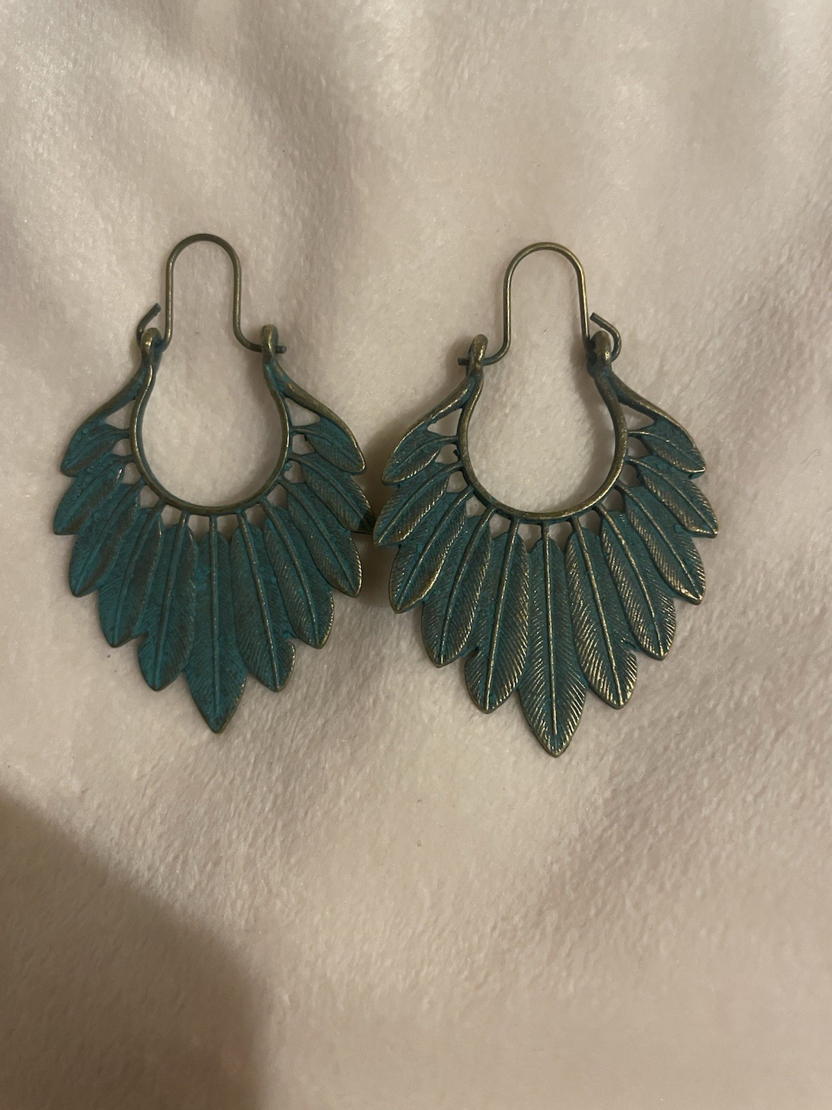 Blue Patina Metal Dangle/Drop Earrings Lot of 3 Pairs Hook Closure No Stone