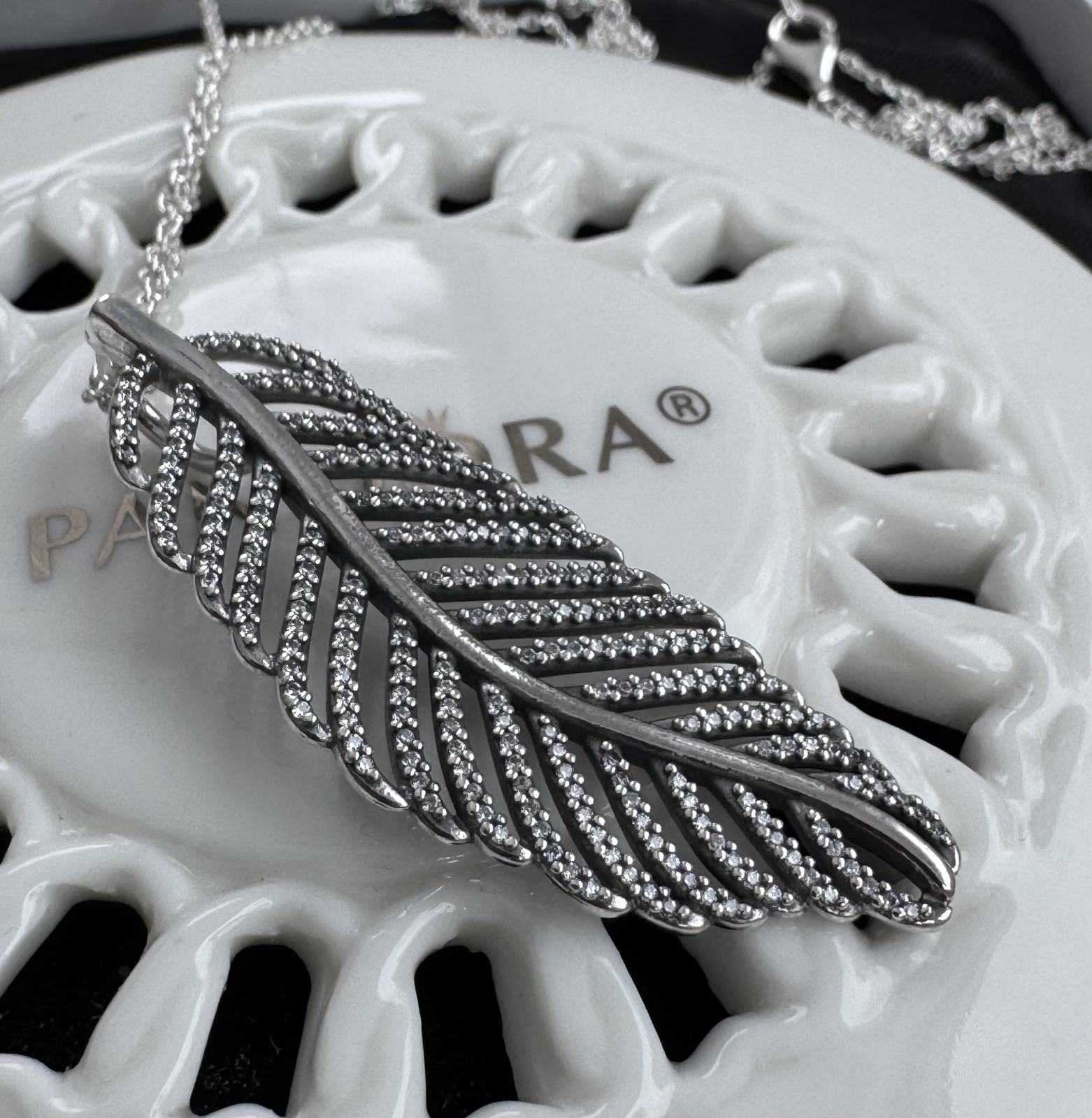 Authentic Pandora Light as a Feather Chain Necklace #390397CZ- 90 cm / 35.4 in