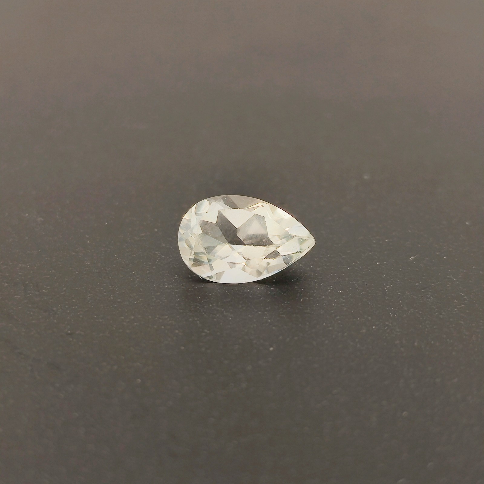 Natural White Topaz Pear Step-Cut 9×6 mm Transparent White Gemstone 1.72ct
