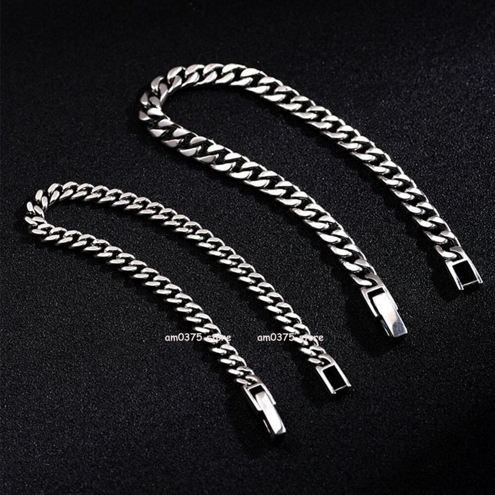 Real S925 Sterling Silver Women Man’s 5mm/7mm/8mm Thin Curb Link 7-8inchL