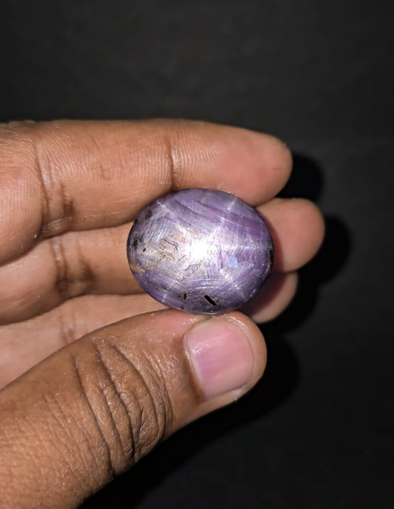 Natural Star Sapphire untreated loose gemstone 99.20 ct Cabochon Purple Oval