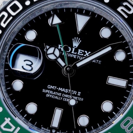 Rolex GMT-Master II SPRITE Black Dial Green & Black Bezel SS 40mm 126720VTNR