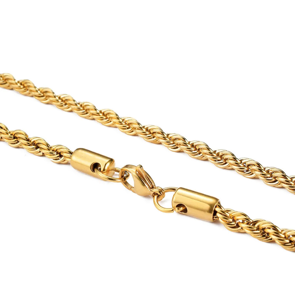 2/3/4/5/6 MM Rope Chain Necklaces For Men Women Twisted Sigapore Links Choker Ba