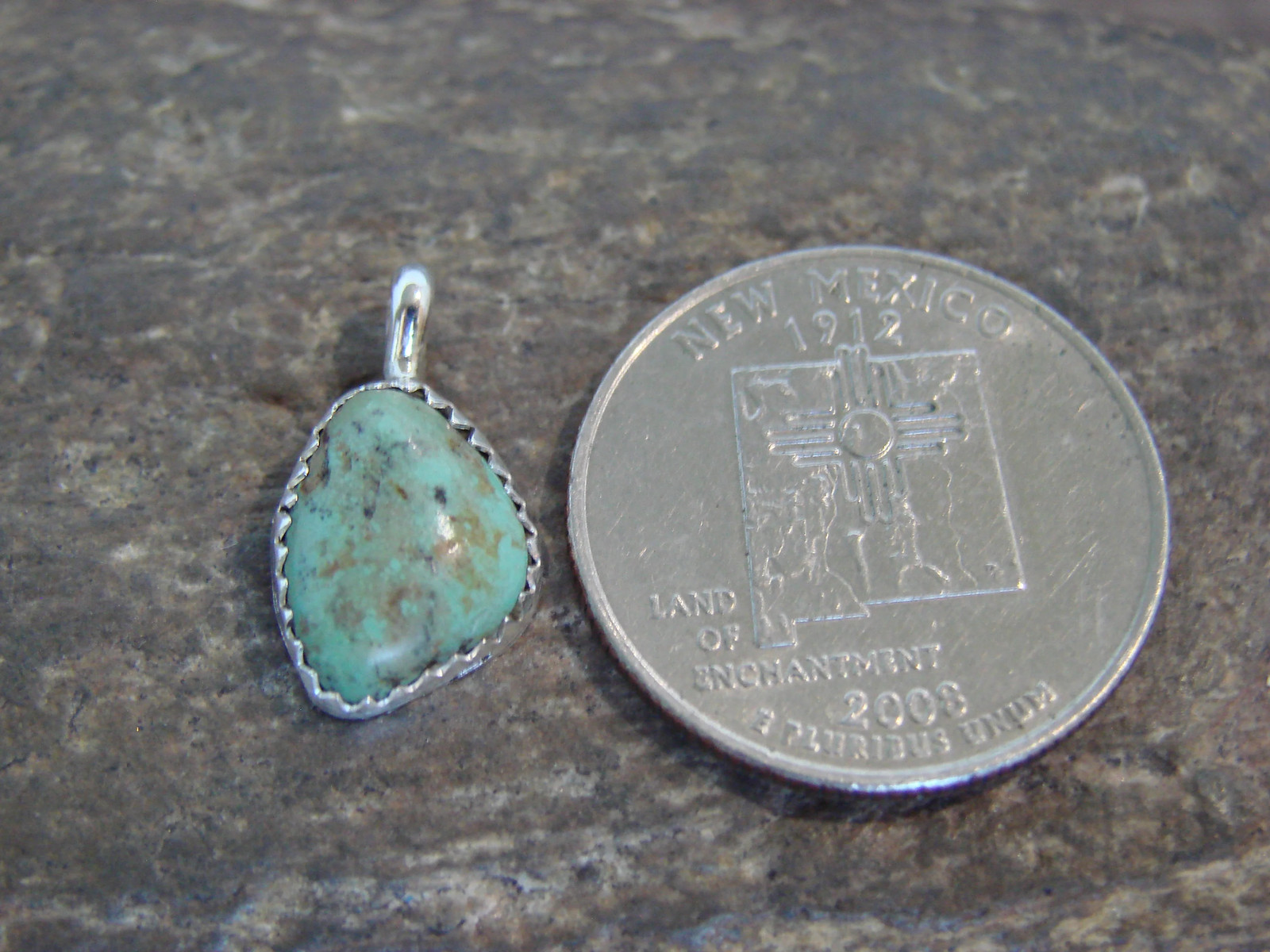 Native American Sterling Silver & Turquoise Pendant – Yazzie