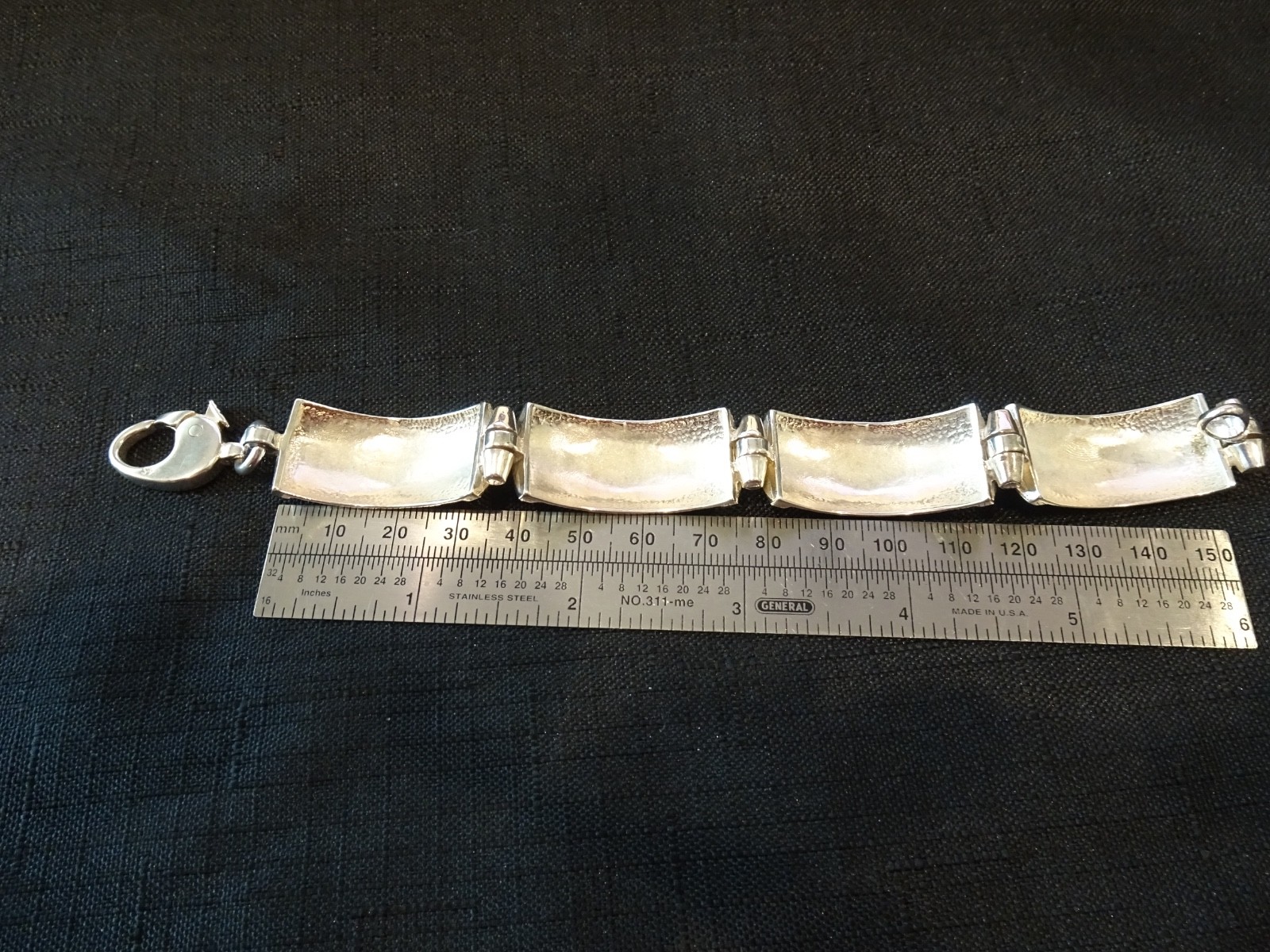 #779 SP-925 4-SECTION BANGLE LINK BRACELET-FANCY–READY FOR A QUEEN