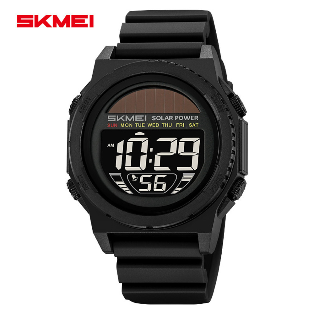 SKMEI Men Sport Watch Solar Power Wristwatch LED Boys Countdown Digital Watches