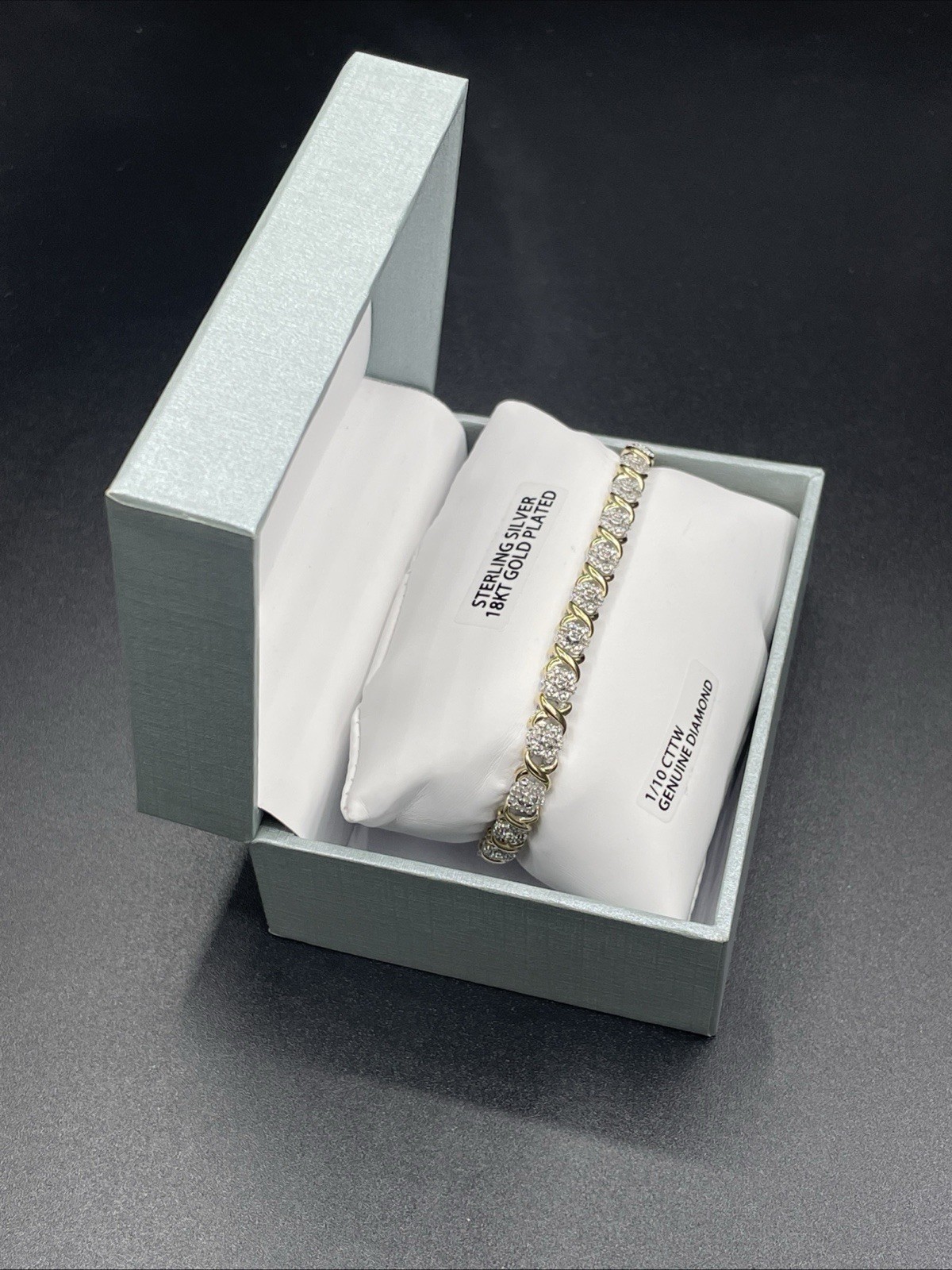 Brilliance Fine Jewelry 18KT Gold Plated 1/10 CTTW Genuine Diamond Jewelry