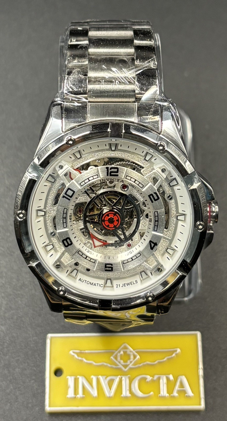 Invicta Racing Interpoint Automatic Men’s Watch Skeleton Dial 43.5mm Steel 70080