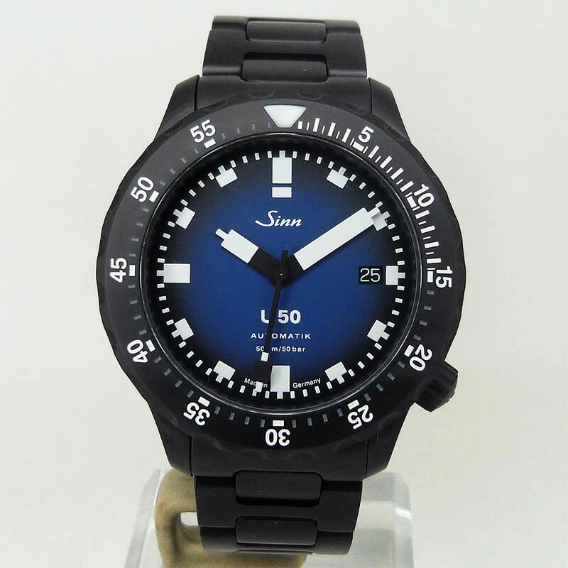 Sinn U50 S BS Limited Edition (only 500) Tegimented on Bracelet Blue/Black Dial
