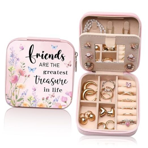 Friendship Gifts for Women Girls, Friend Travel Jewelry Box with Friend – 04