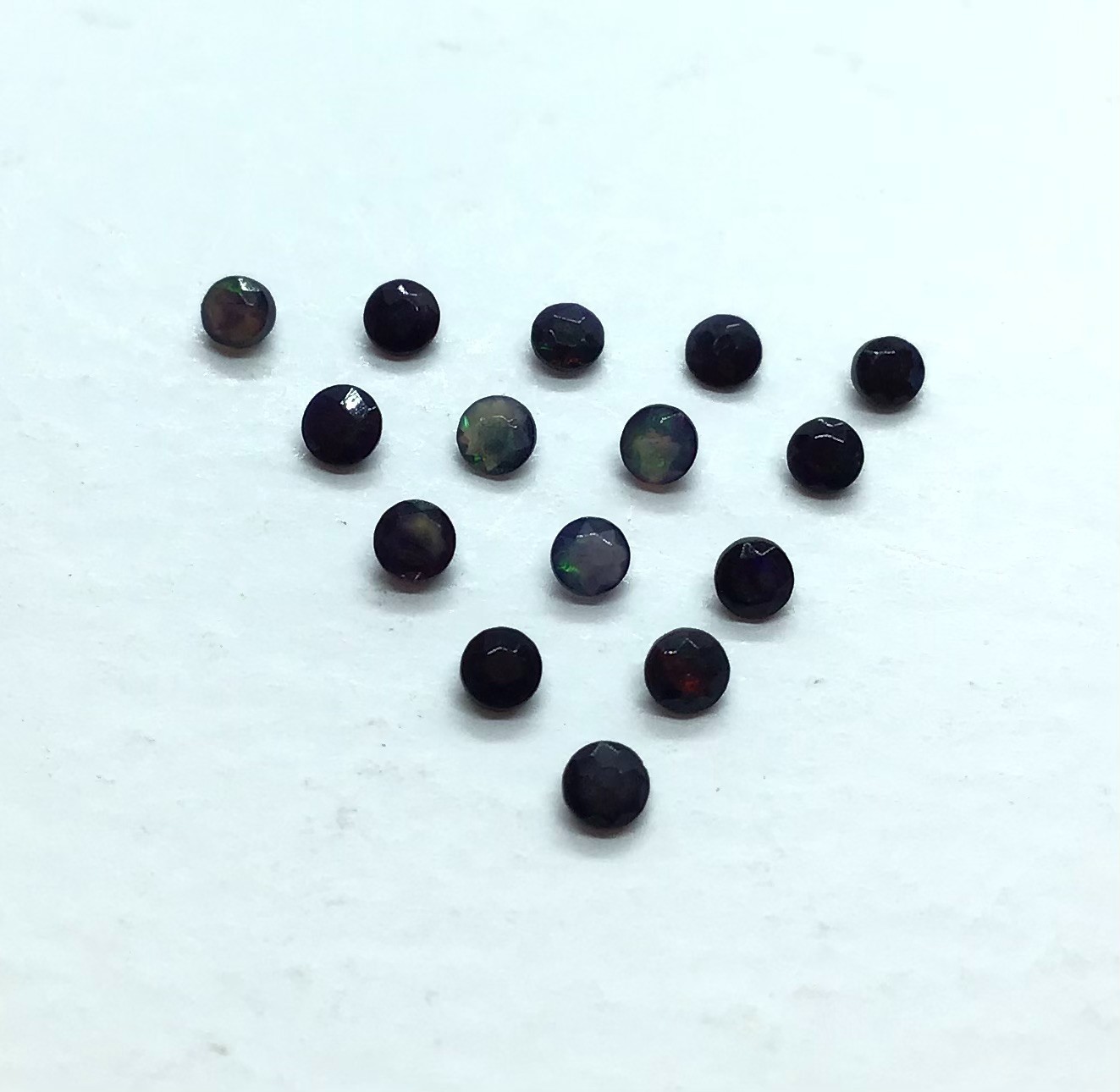 Black Fire Opal AAA Natural Ethiopian Round Cut Loose Gemstone For All Jewelry