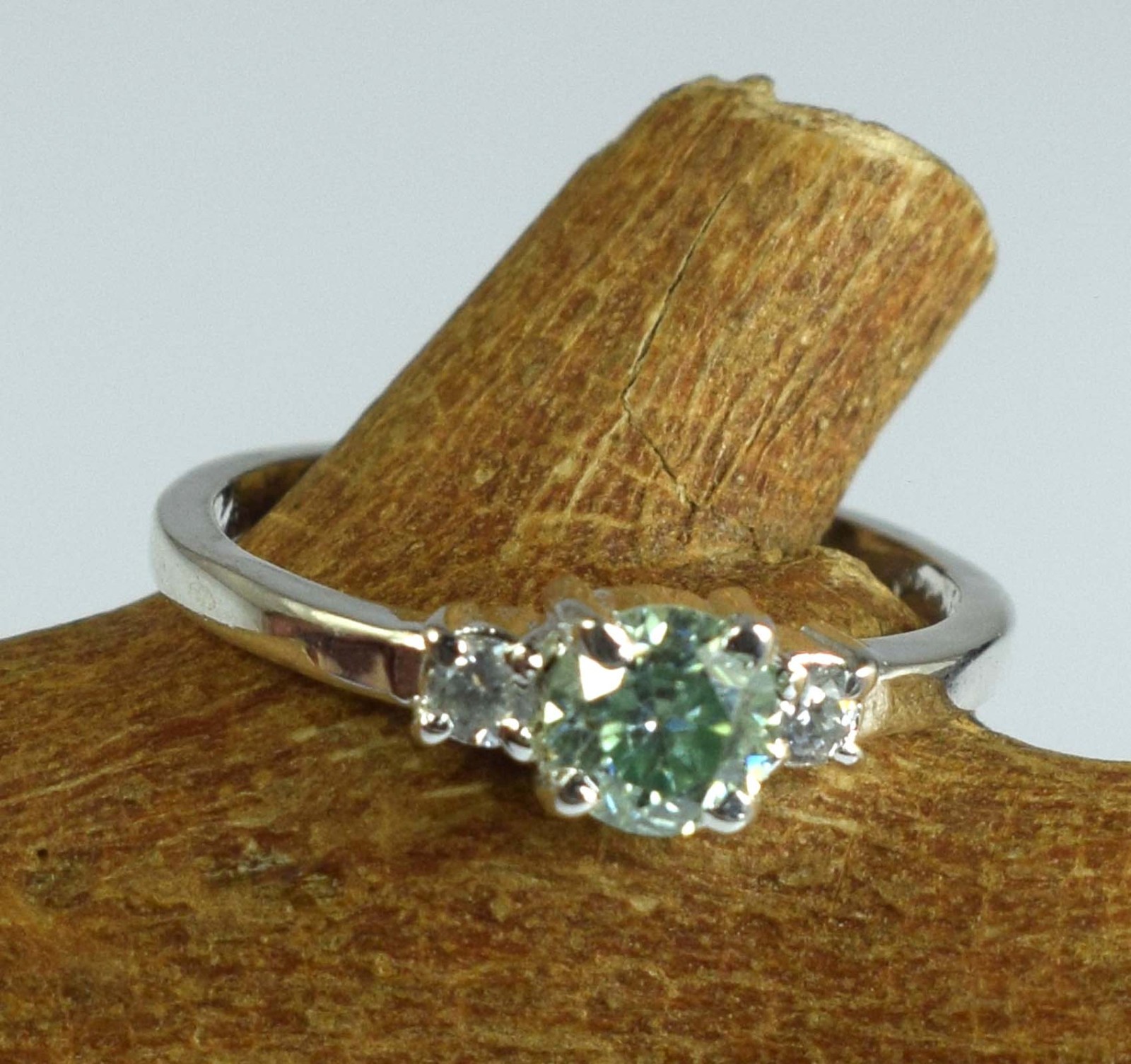 0.59 Carat Green Diamond Solitaire Round Brilliant Cut Certified Ring See Video