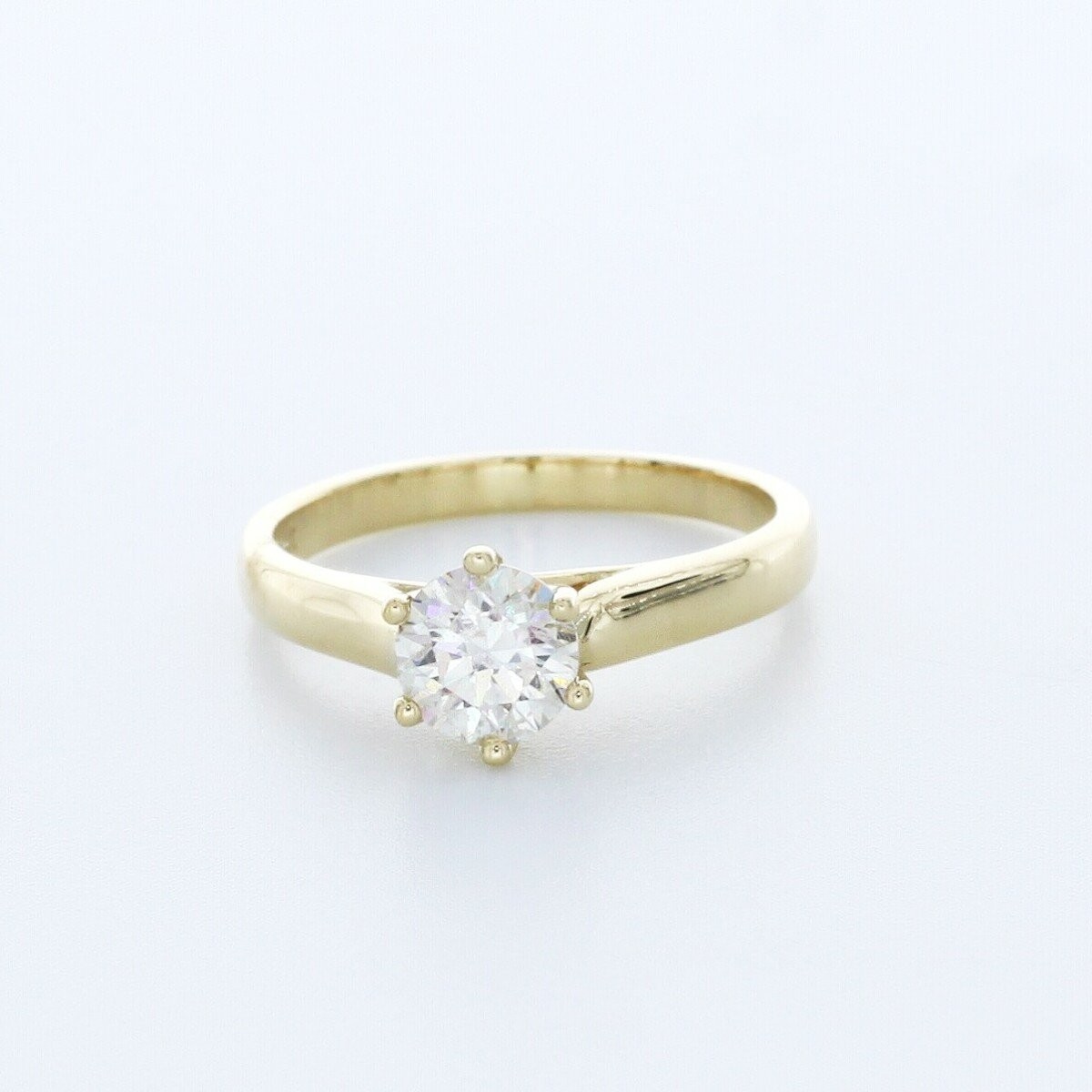 1.0 CT Certified Natural Diamond H/SI1 Round Cut 14K Gold Classic Solitaire Ring