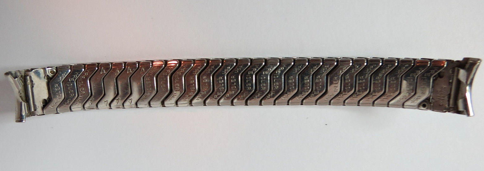 VINTAGE 1960s MENS WRISTWATCH BAND KREISLER EXPANSION (FLEXIMPEL) SS 16.3MM WIDE