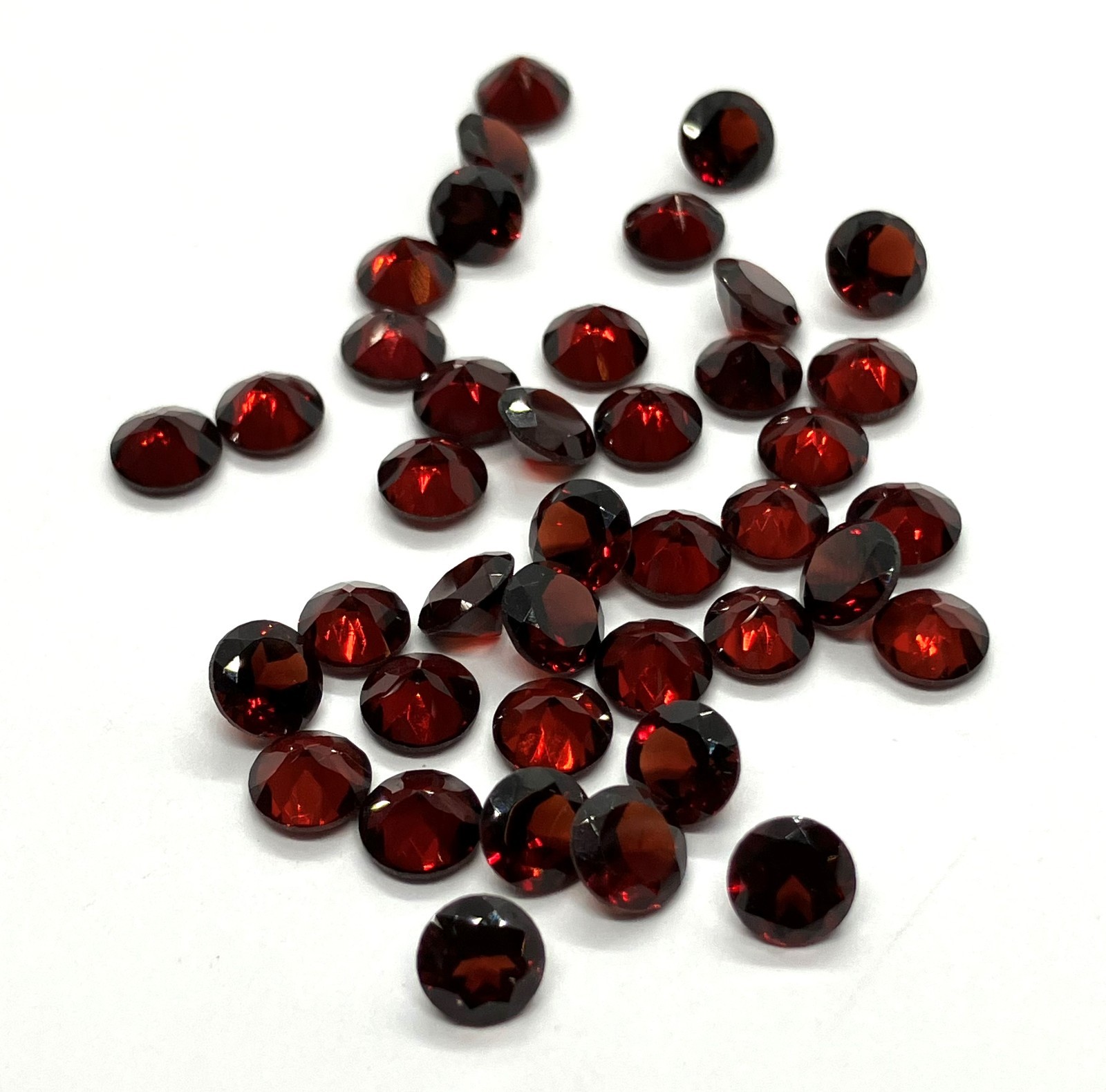 AAA Garnet Round Cut Faceted Natural Loose Gemstone For Making All Jewelry