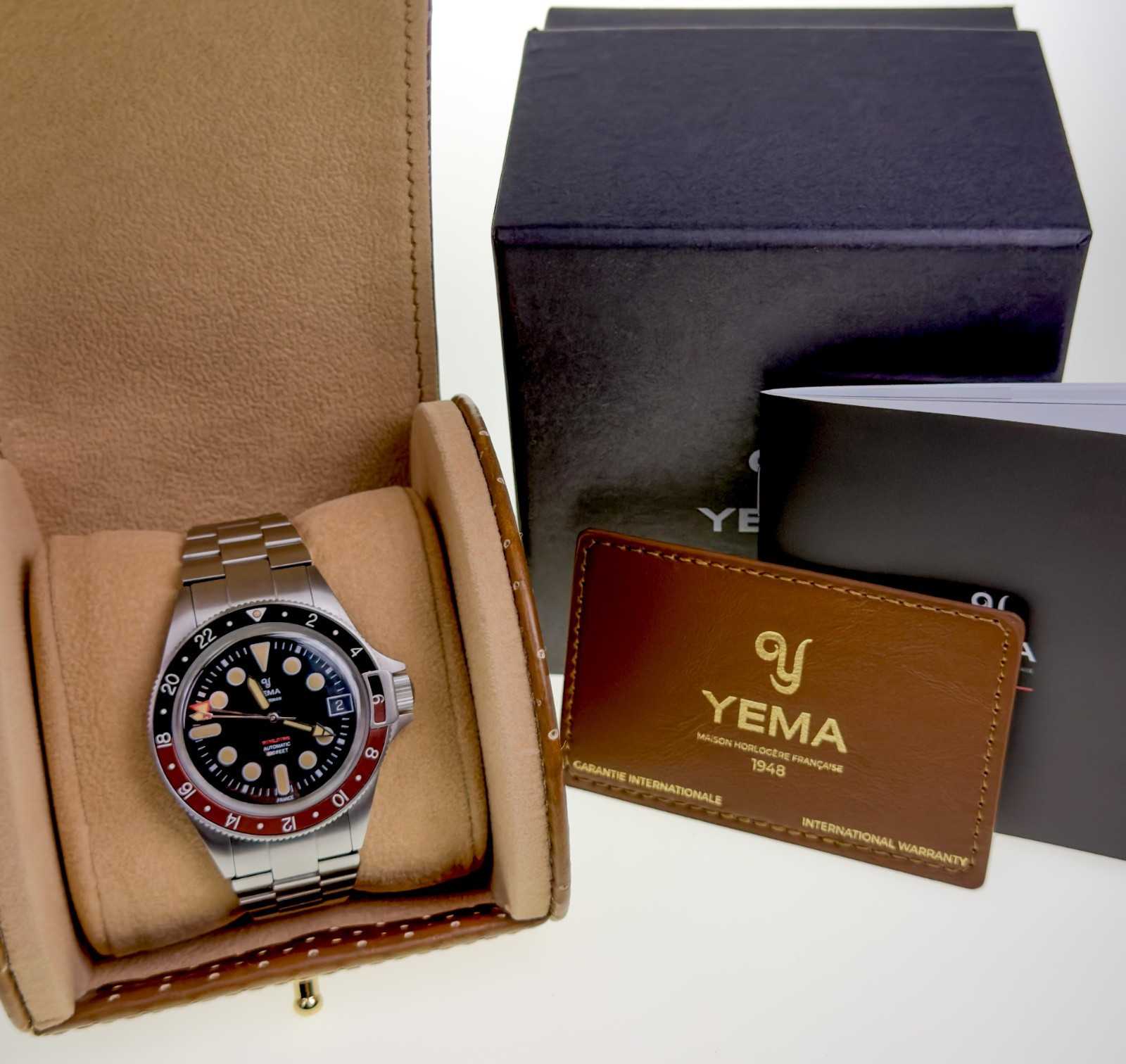 (Wi1) Yema Superman GMT Coke Automatic Watch – 39mm – Box And Papers