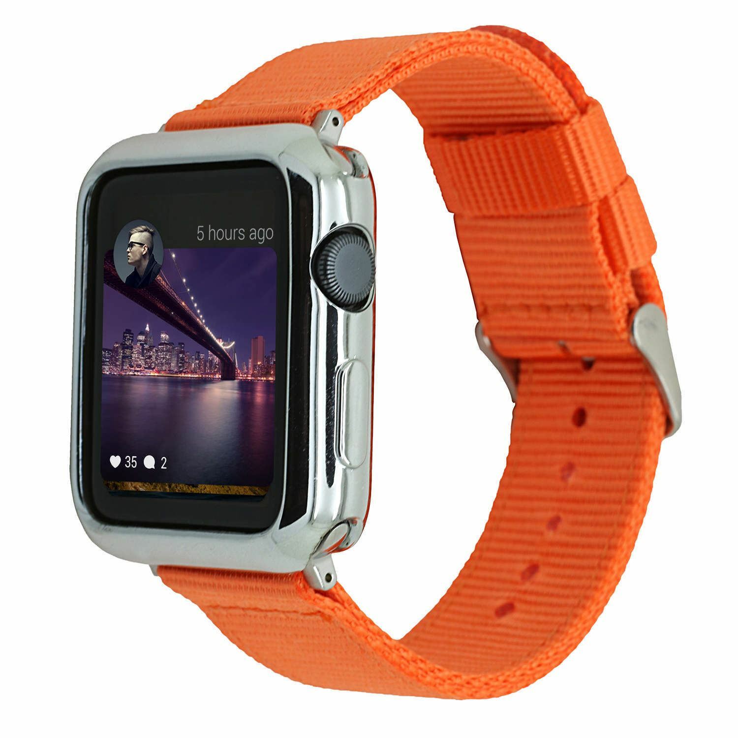 44/40/42/38 Sport Canvas Nylon Fabric Band for Apple Watch Series 5 6 7 8 Strap