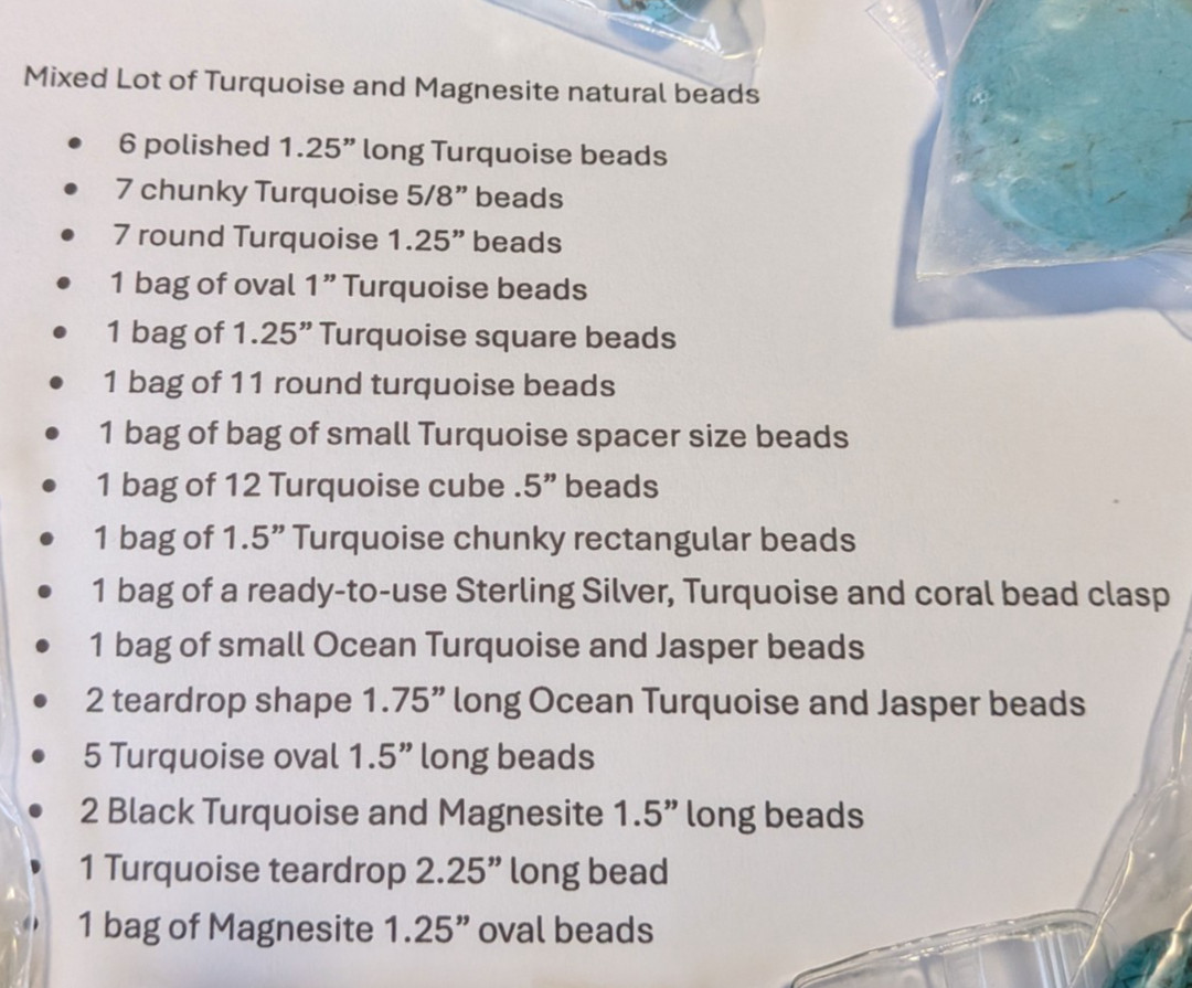 Turquoise & Magnesite beads Mixed Lot for DIY jewelry, Various size, shapes