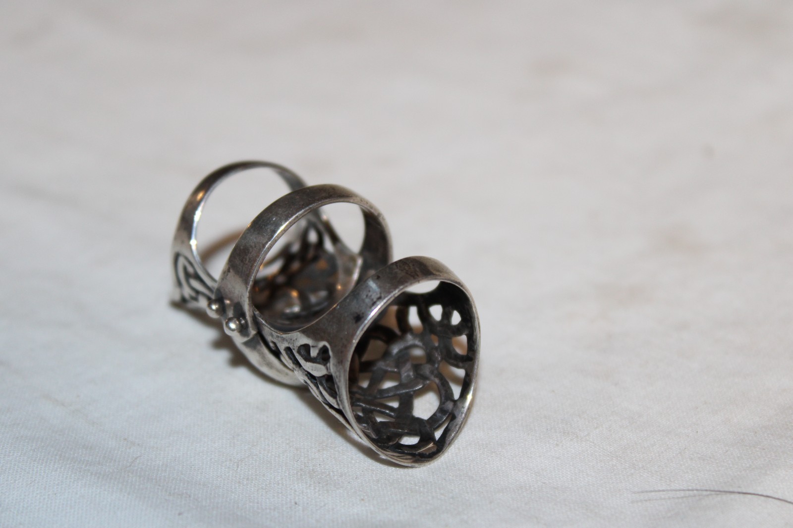 Vintage Full Finger Armor Joint Knuckle Men Women 925 Sterling Silver Ring