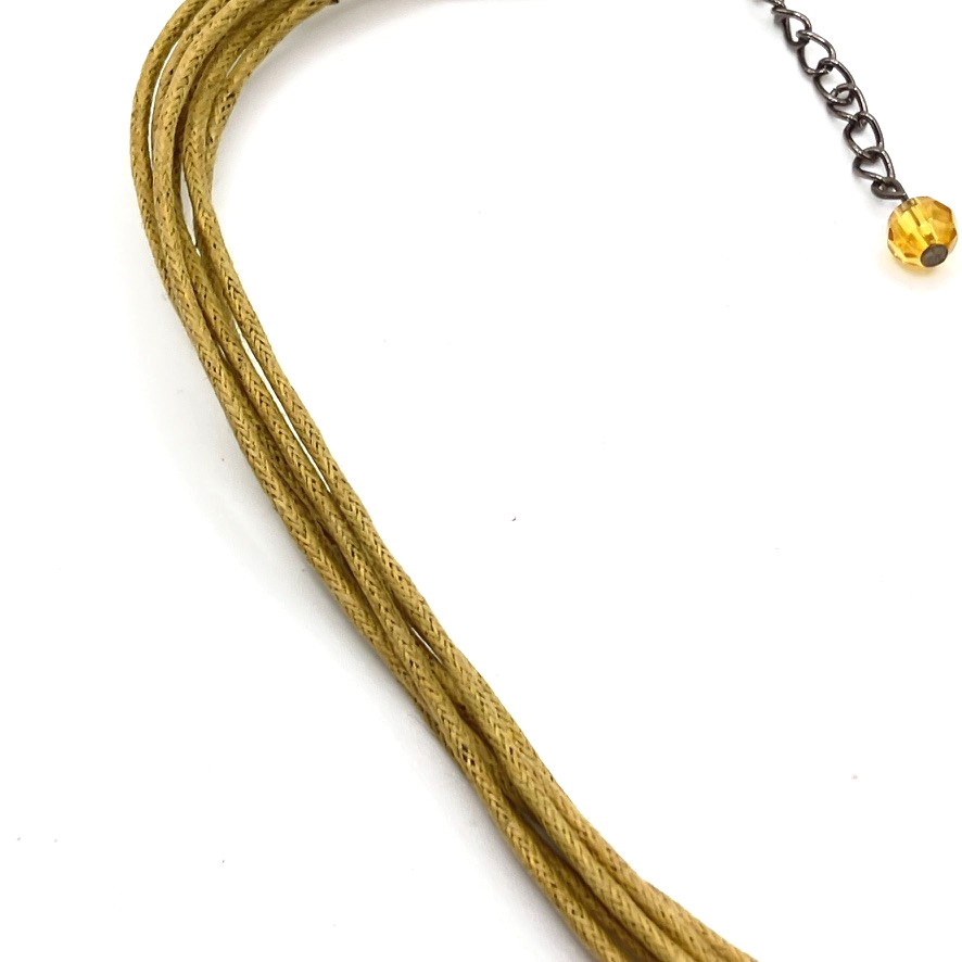 Glass dangle pendant necklace 46cm adjustable multi strand cord Boho vintage