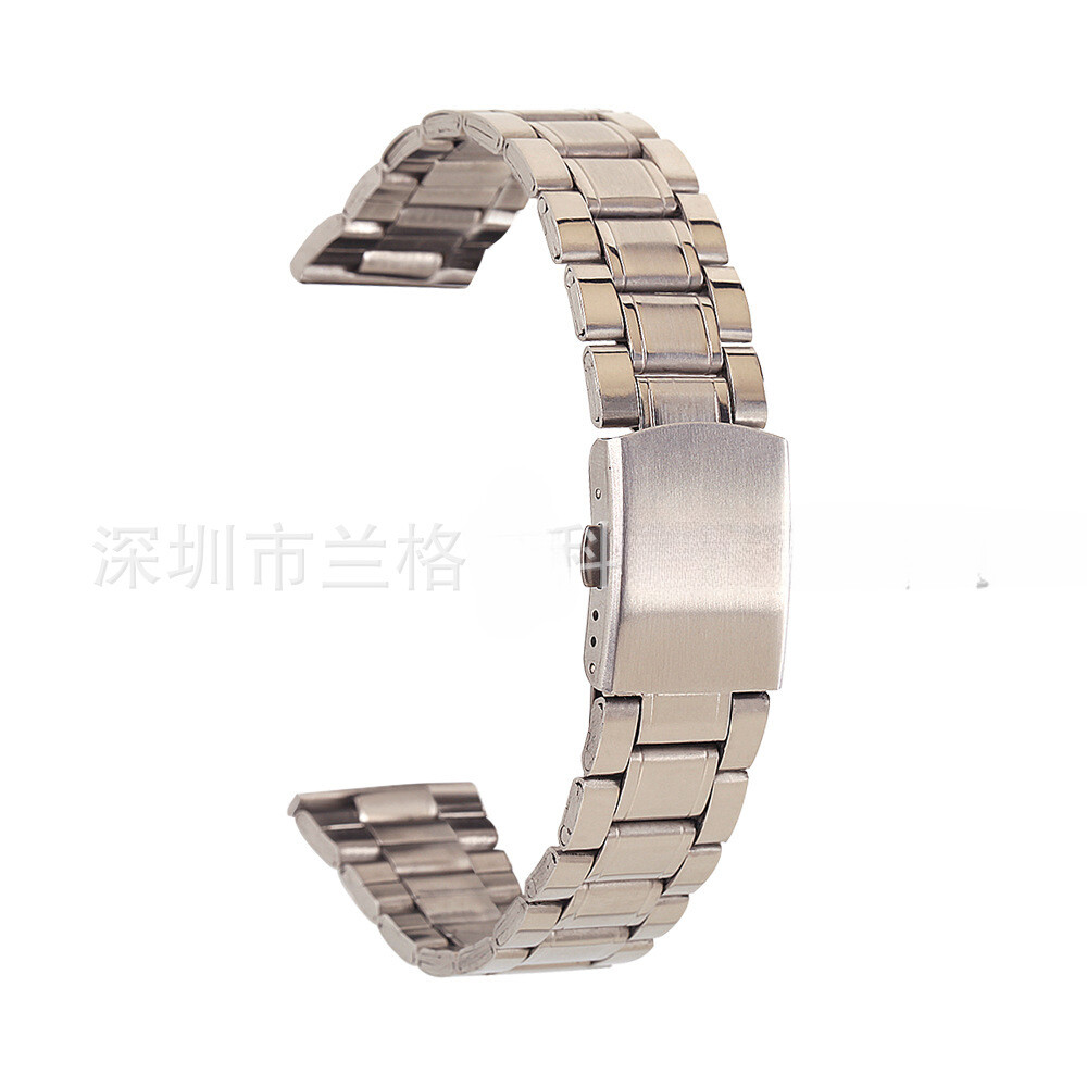 Premium Stainless Steel Metal Watch Band Flat Universal Strap 16/18/20/22/24mm