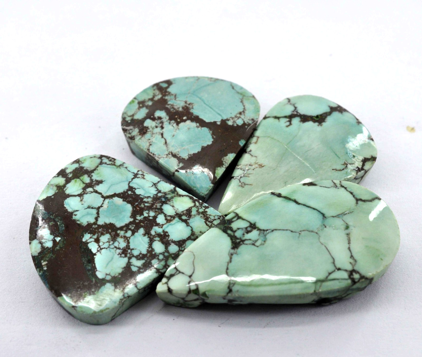 EGL Certified 340 Ct Natural Arizona Turquoise Blue Pear Cut Loose Gemstone Lot