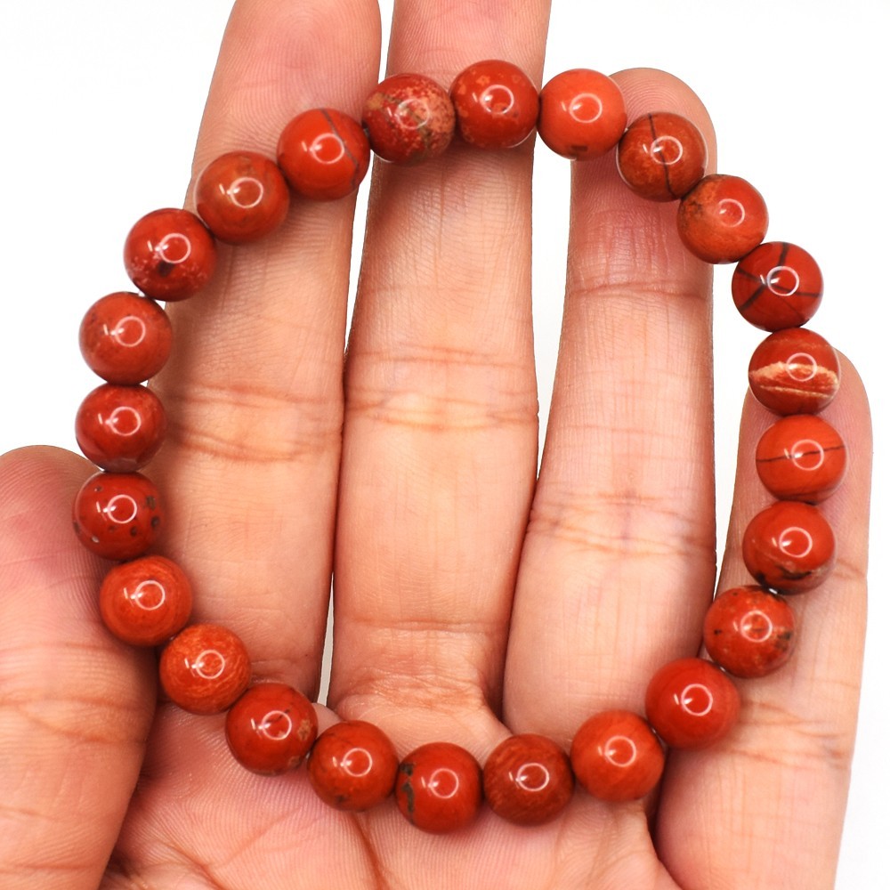 Red Jasper Elegant 100.00 Cts Top Grade Stretchable Bracelet Beaded VK 42 AZ1