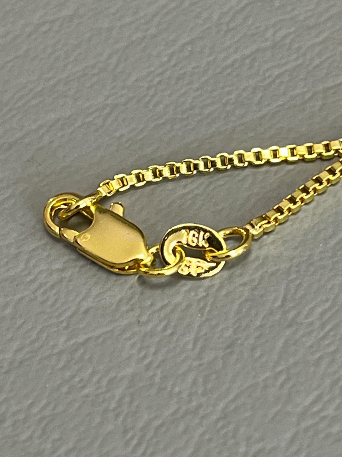 SHARP!! STAMPED 18K GOLD FILLED 1.6mm BOX CHAIN 20″ LONG FITS PENDANT NECKLACE
