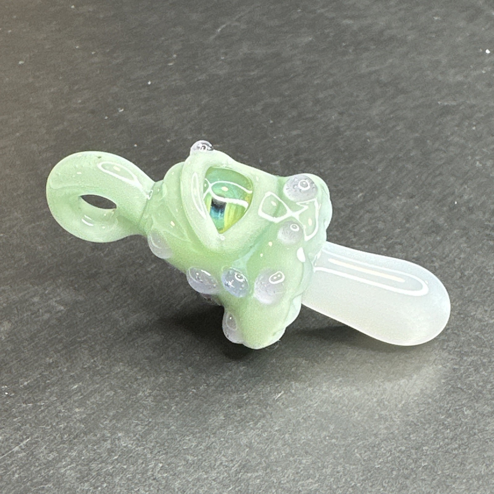 Handmade Art Glass Heady Mushroom Eyeball Pendant Borosilicate Blown Focal Bead