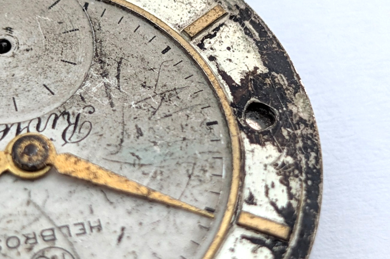 HELBROS Riveria 84 17j Mechanical Watch Movement Vintage Men’s 27mm PARTS REPAIR