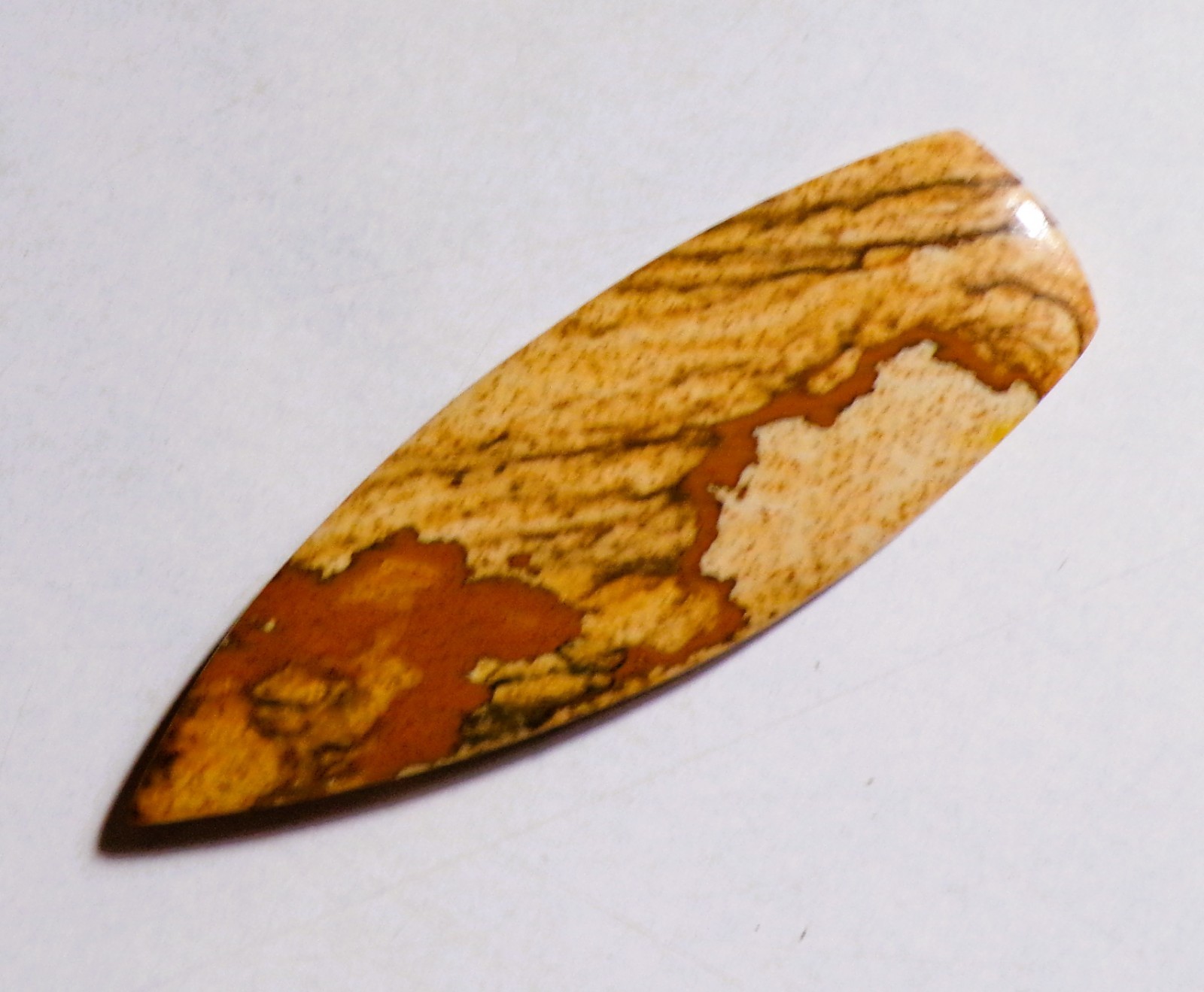 30.15 Cts Natural Picture Jasper Cabochon Loose Gemstone 50.4X17X5MM