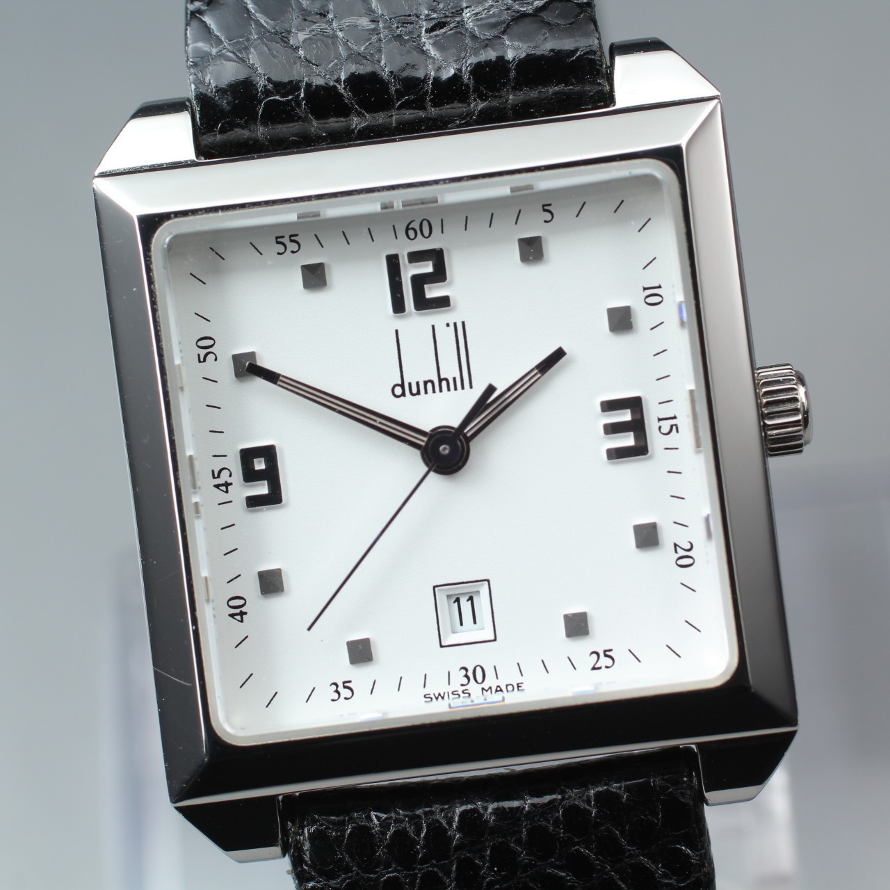 [N Mint++] Dunhill Cityscape 8005 White Dial Square 27mm Men’s Quartz Watch #357