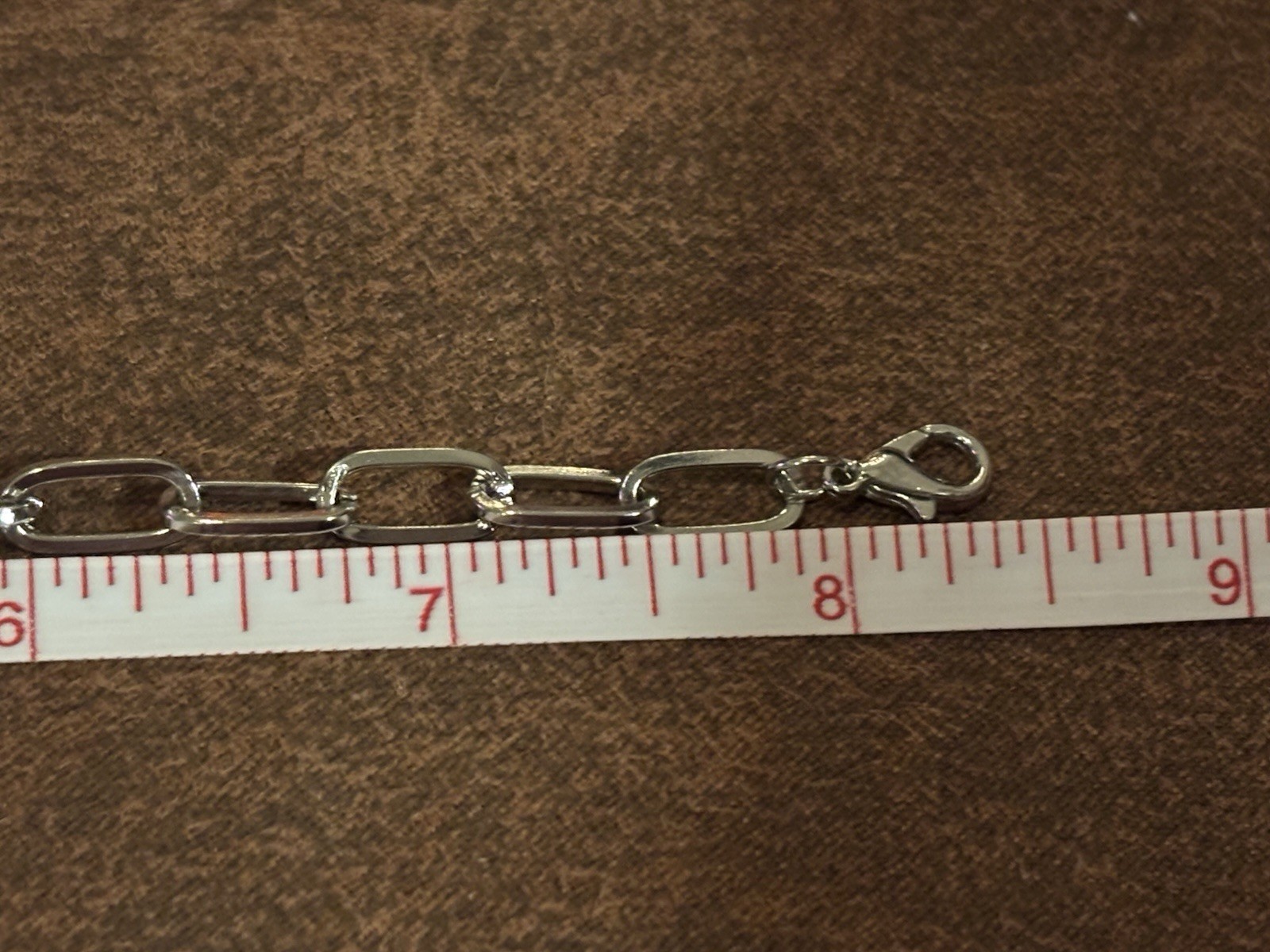 NEW Stainless Steel Paper Clip Chain Link Bracelet (8″) Adjustable Lightweight