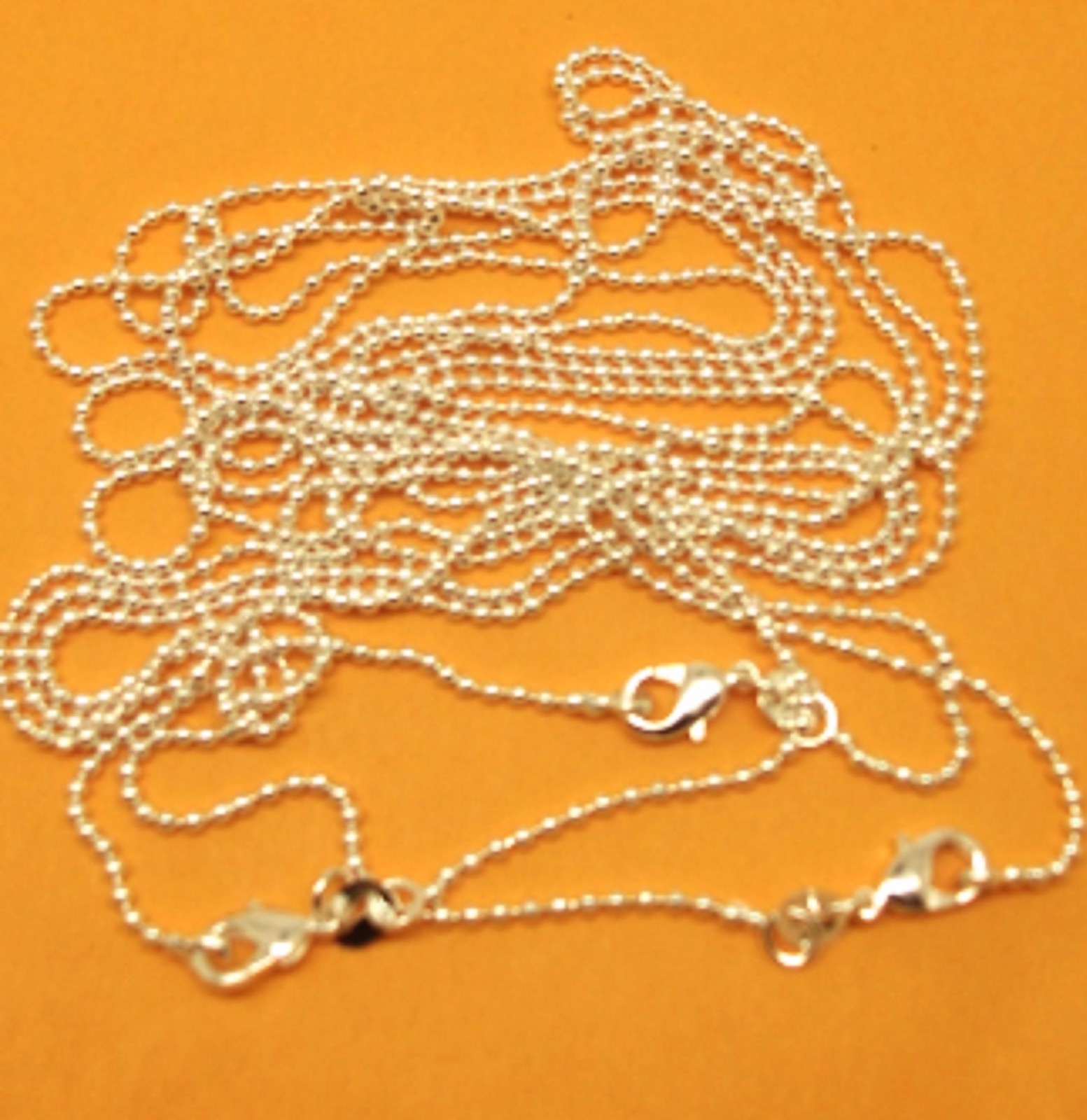 1mm Ball Chain Silver Plated bead necklace pendant sterling 16-30 Inches 925 B