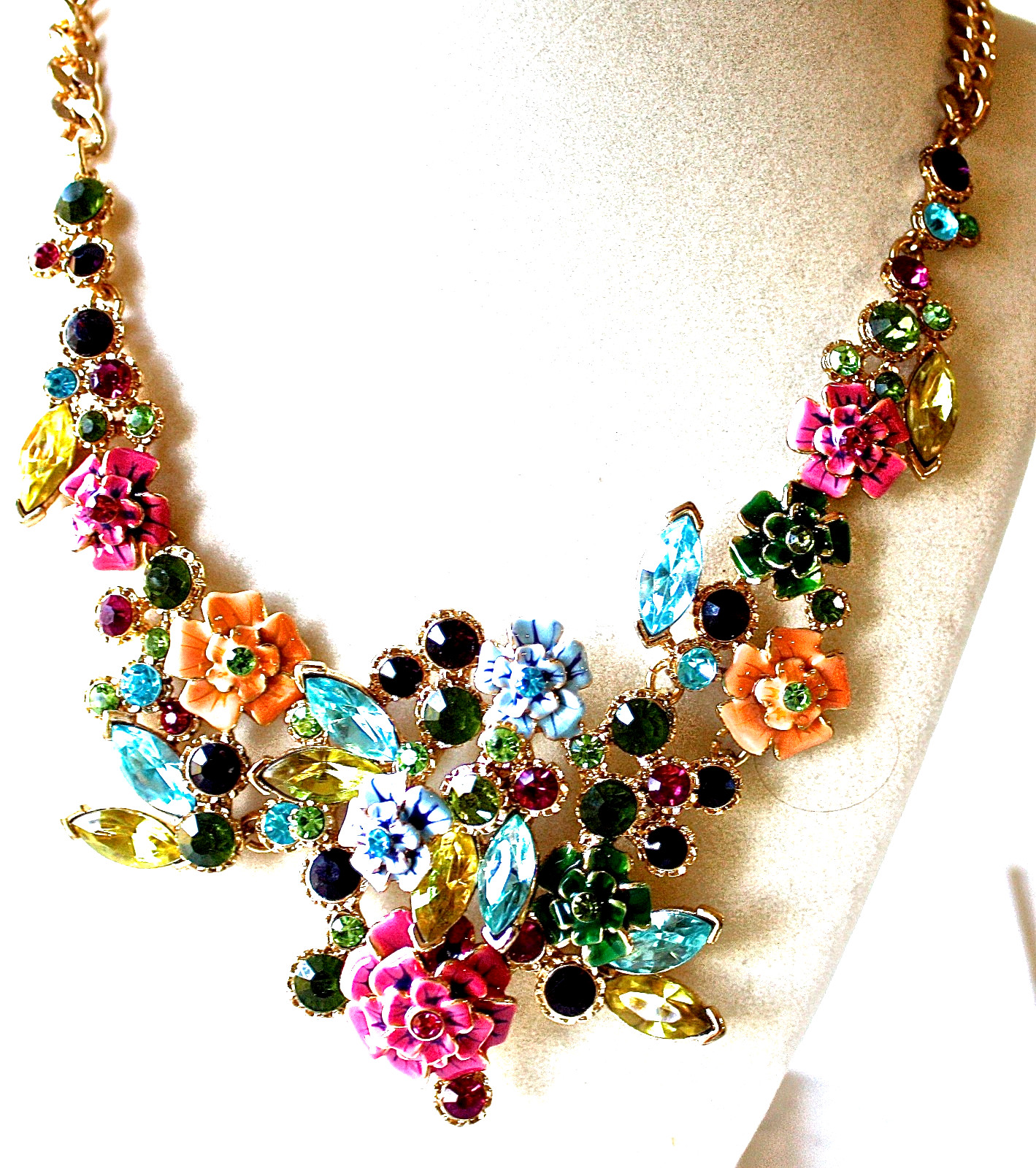 Joan Rivers Classics 25th Anniversary Enamel Rhinestone Statement Necklace