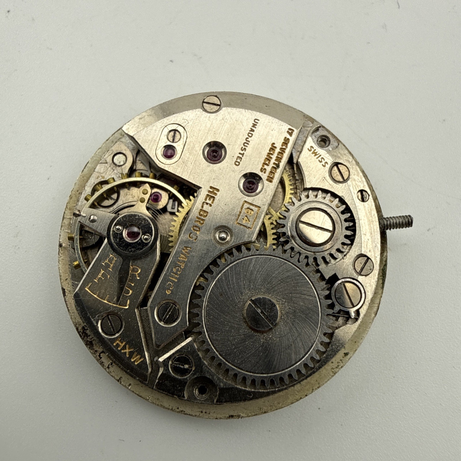 Helbros Sub Dial 7J 84 Manual Wind Up Vintage Movement – Good Balance Wheel